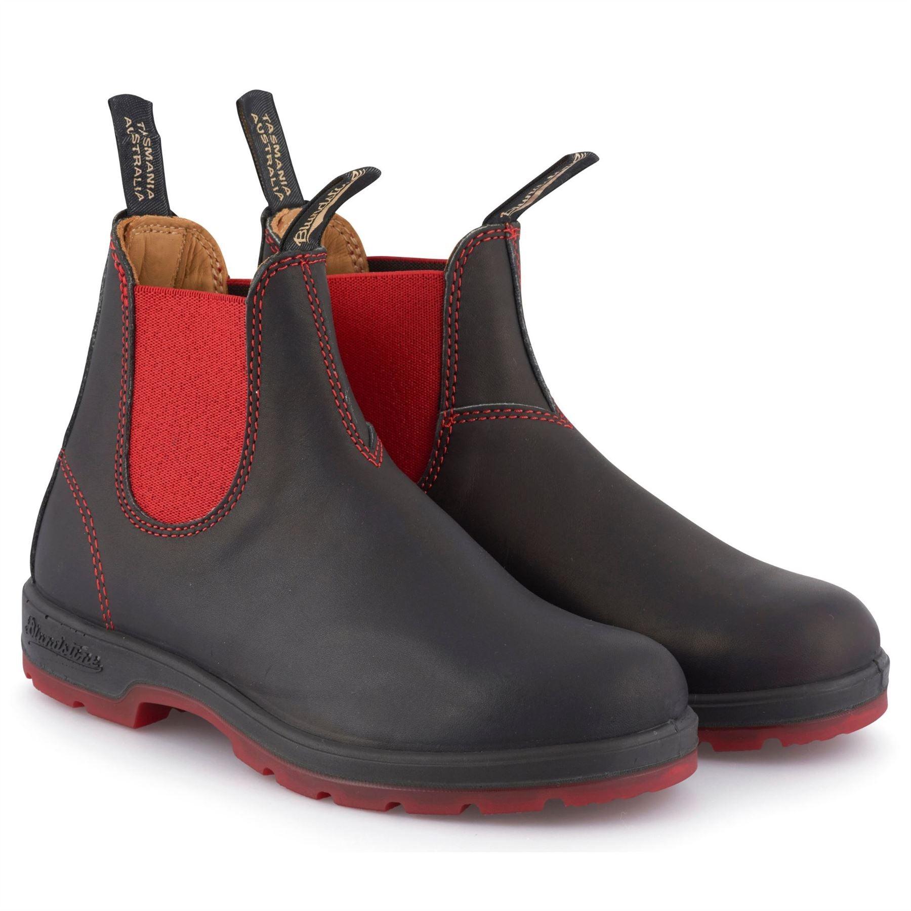 Blundstone 1316 Black Red Leather Chelsea Boots - Knighthood Store
