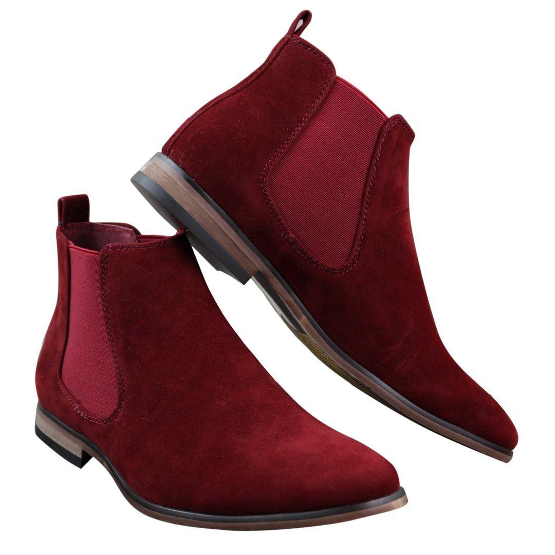 Mens Italian Suede Slip On Ankle Boots Smart Casual Desert Chelsea Dealer - Knighthood Store