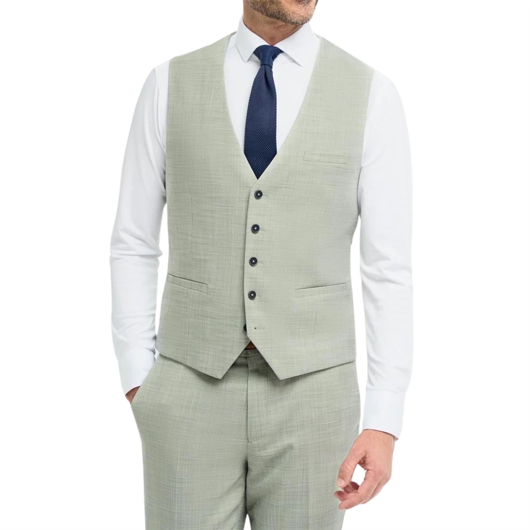 Men's Waistcoat Sage Green Tailored Fit Vest