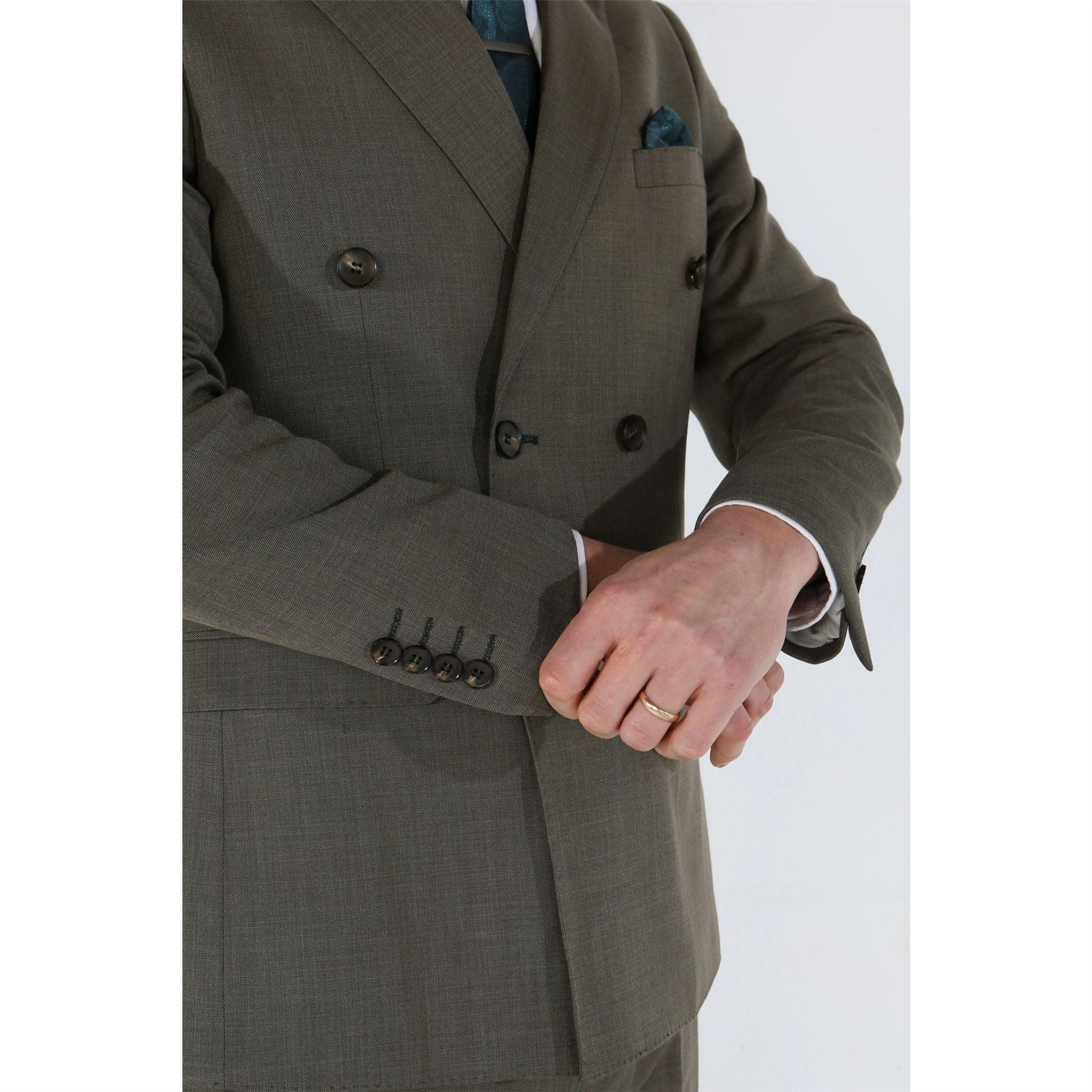 Men's Blazer Sage Green Double Breasted Sport Coat Tailored Fit Summer Suit Jacket - Knighthood Store