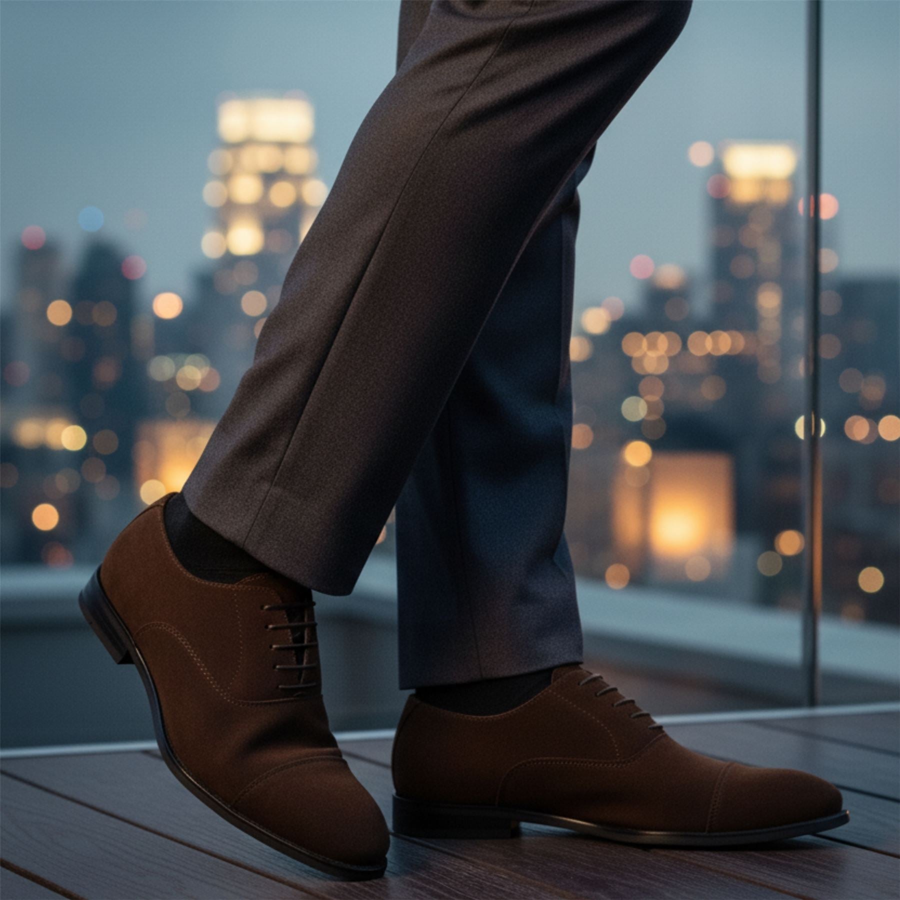 Men's Faux Suede Lace-Up Oxford Shoes