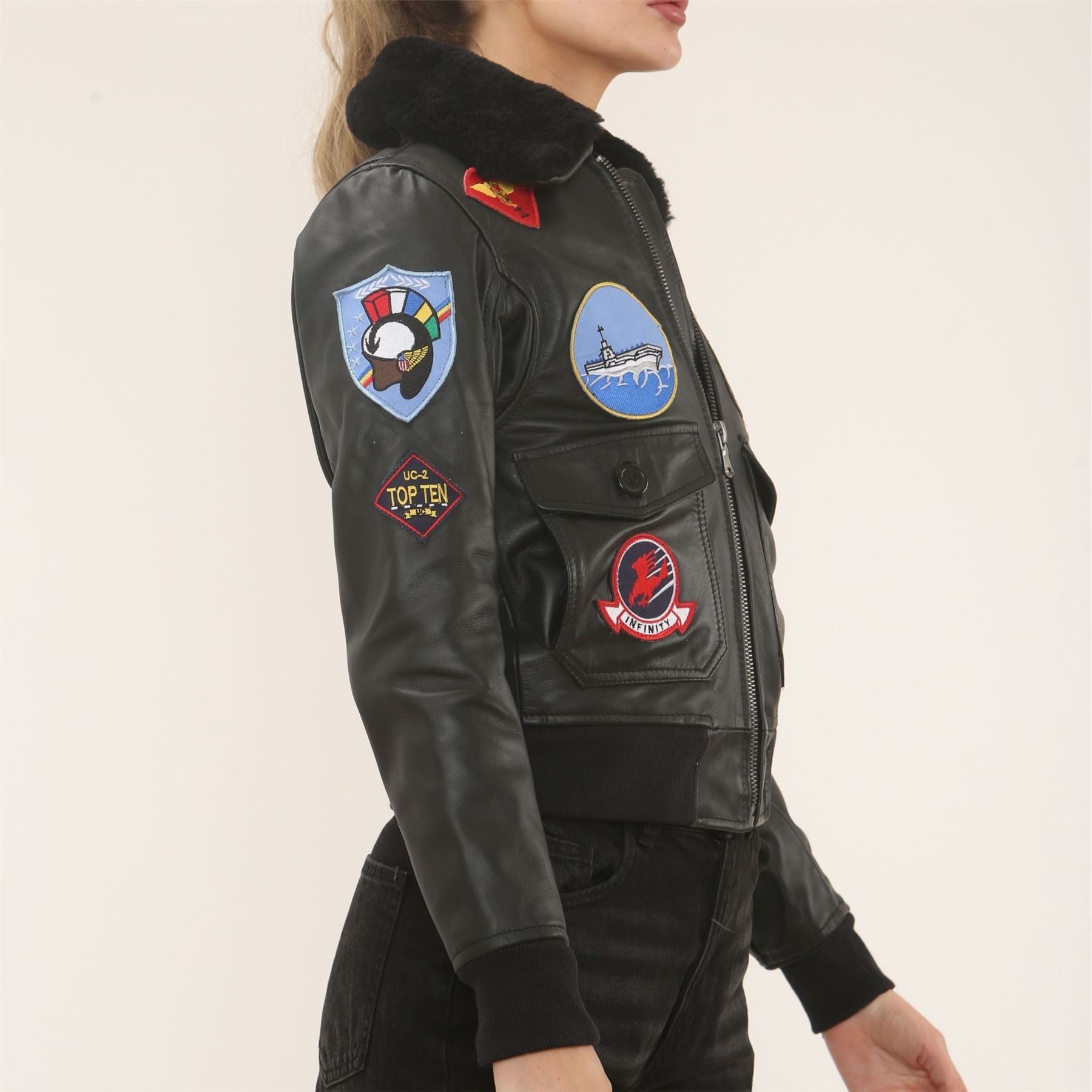 Women's Real Leather Air Force A2 Flight Bomber Jacket