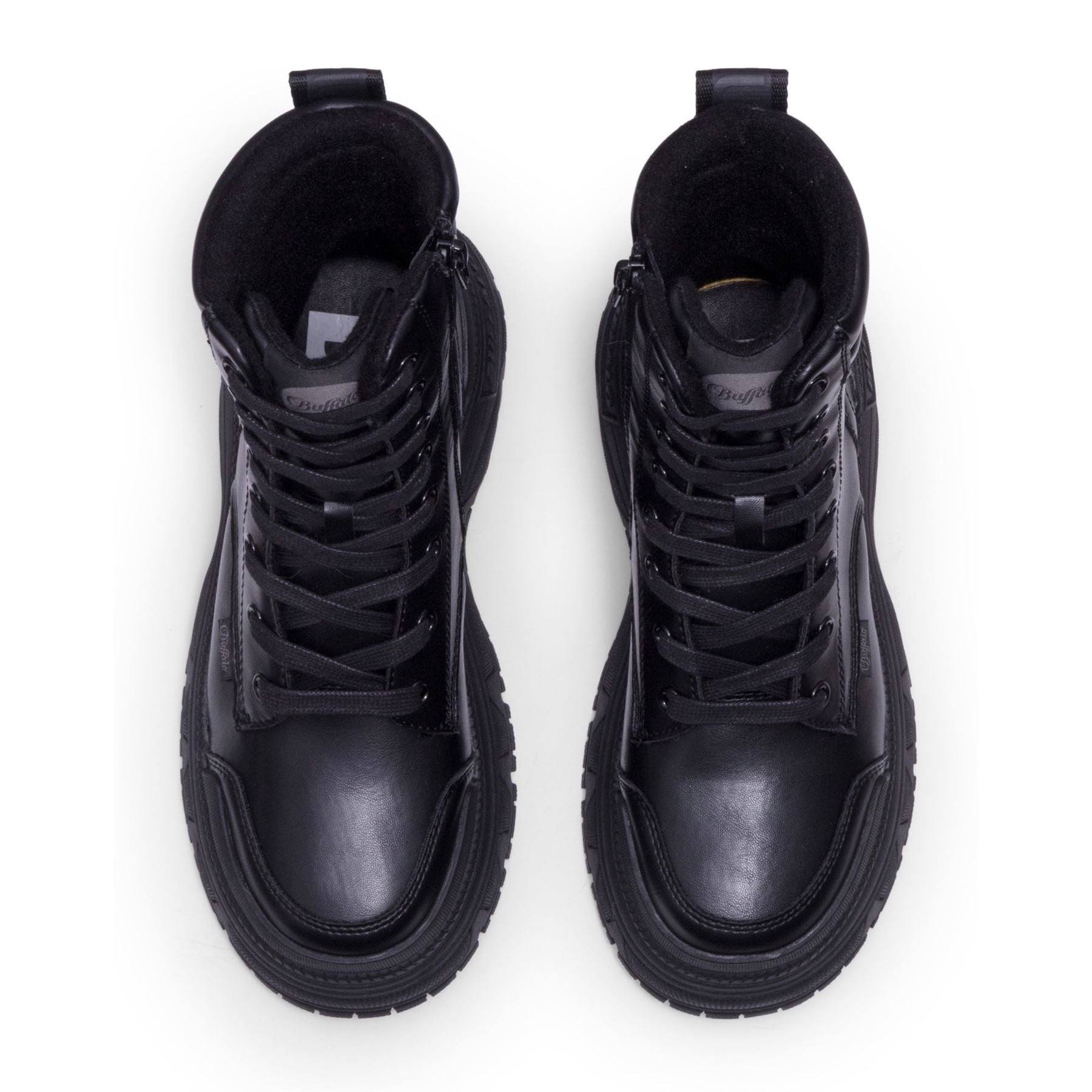 FUSION LACE UP MID - Women’s Black Mid-Ankle Platform Boots