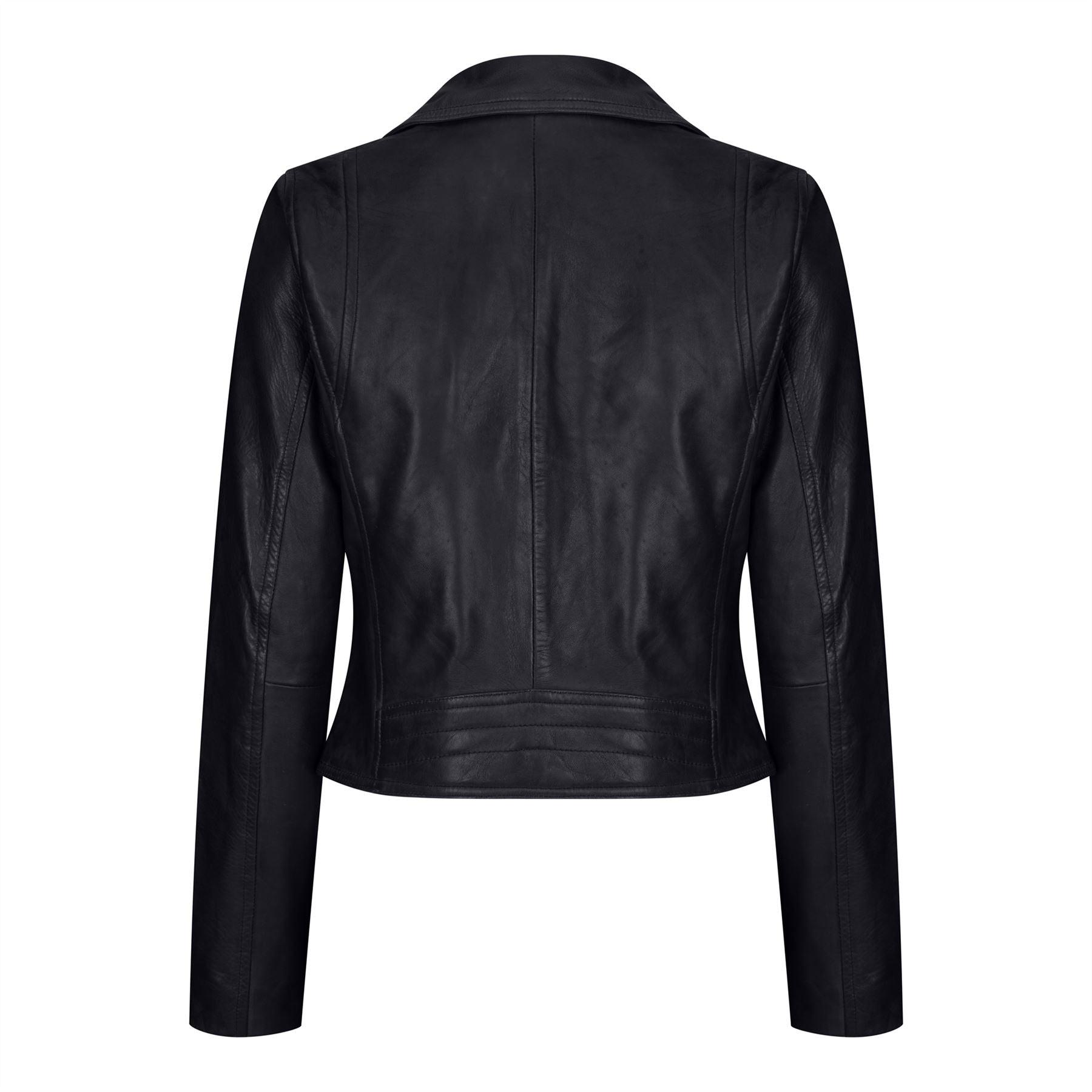 Womens Real Leather Biker Jacket Cross Zip Soft Slim Fit Brando Tan Brown Black Red Yellow - Knighthood Store