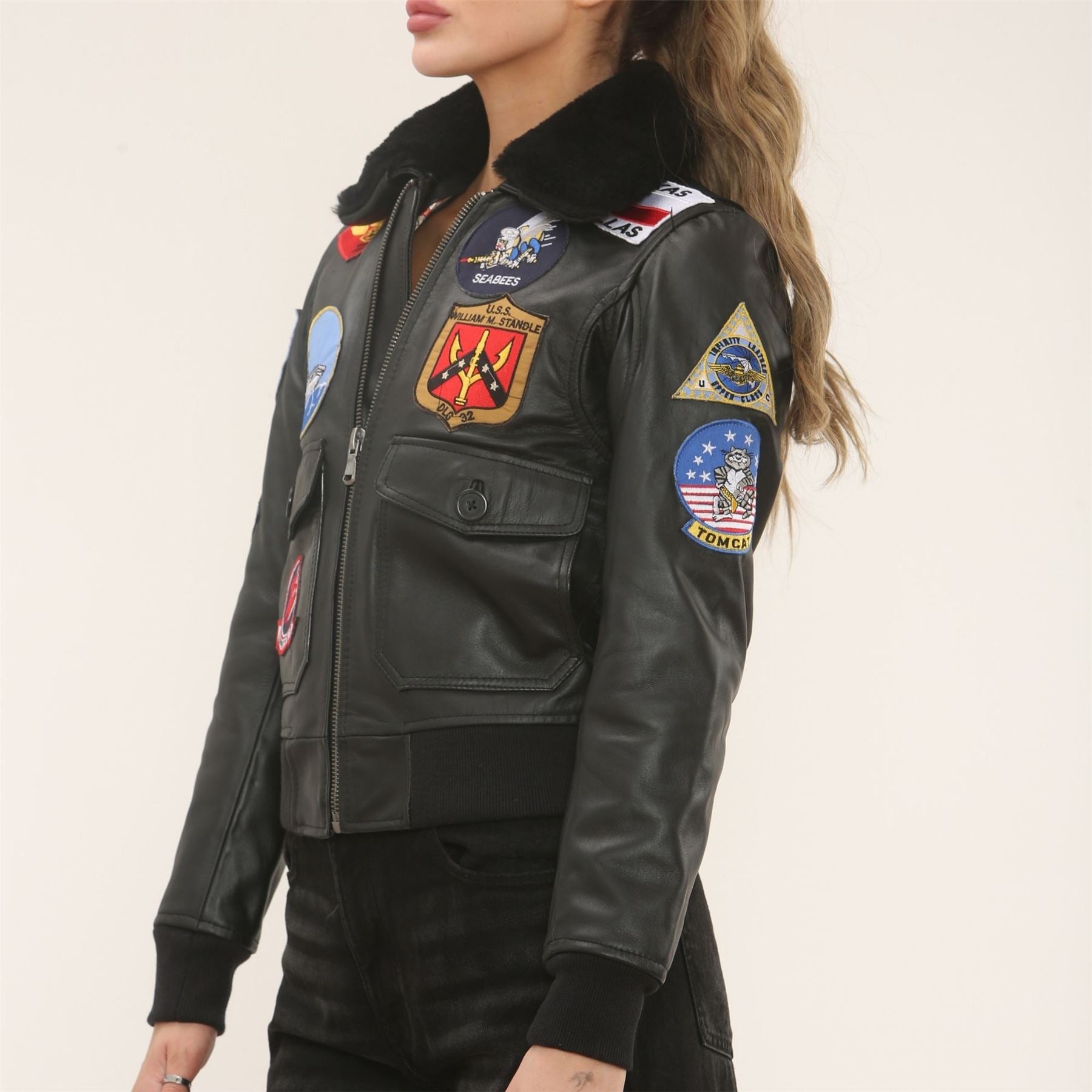 Women's Real Leather Air Force A2 Flight Bomber Jacket