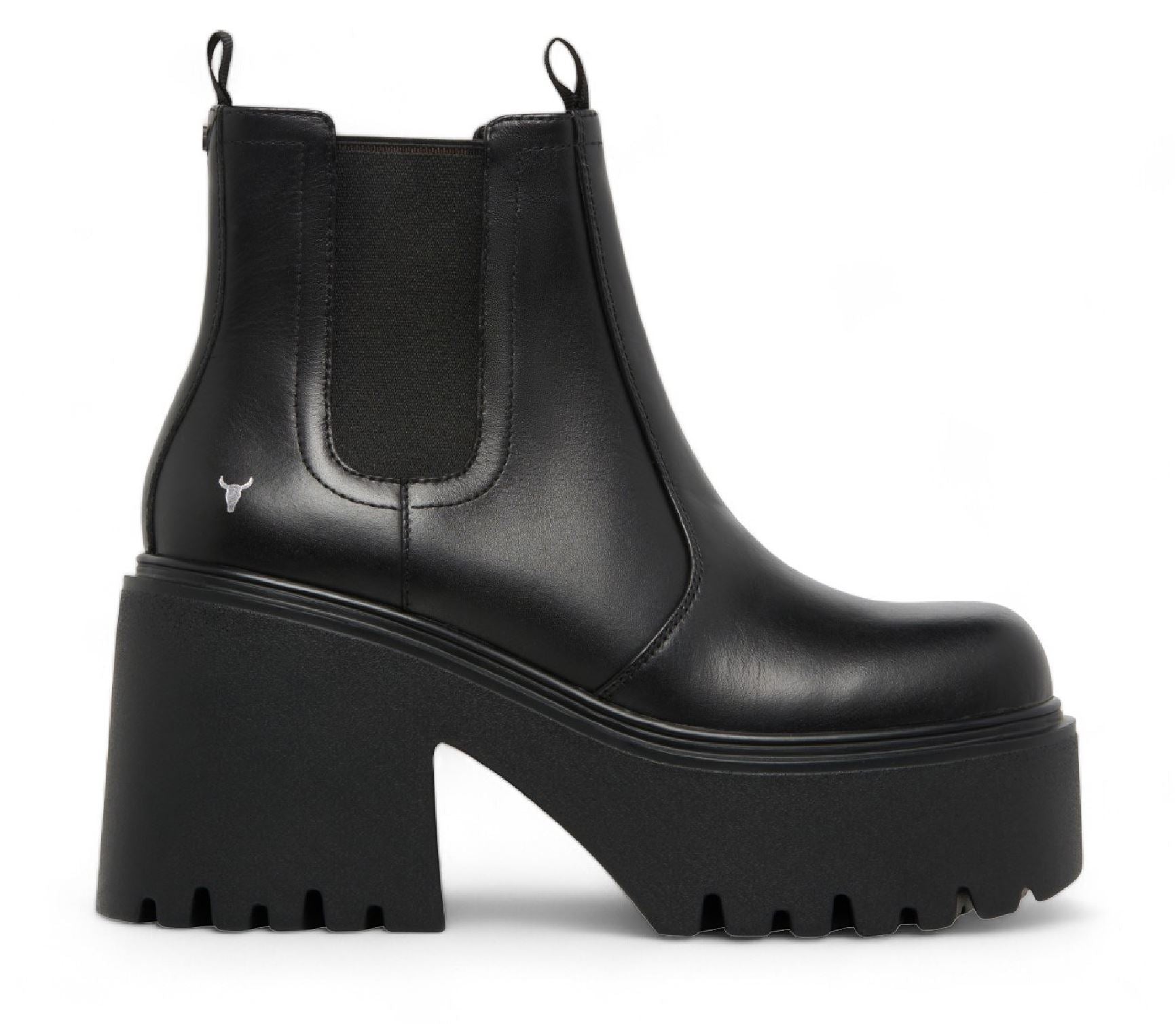 Tricky - Women's Black Leather Platform Chelsea Boots