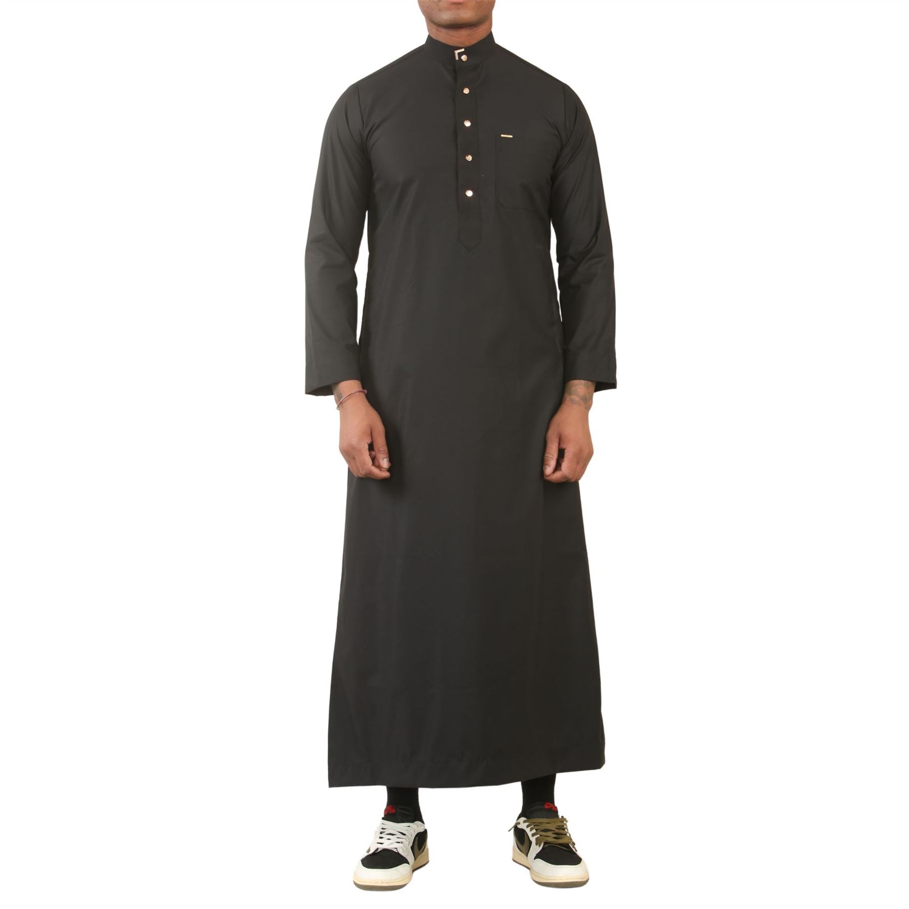TT-005 - Men's Saudi Emirati Thobe Arab Nehru High Collar