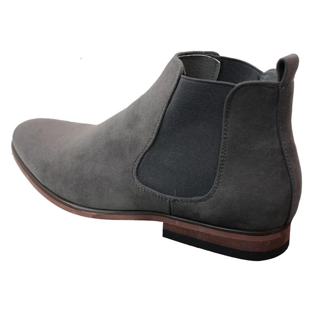 Mens Italian Suede Slip On Ankle Boots Smart Casual Desert Chelsea Dealer - Knighthood Store