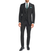 Men's Suit Black 3 Piece Tailored Fit Formal Classic Gent Dress