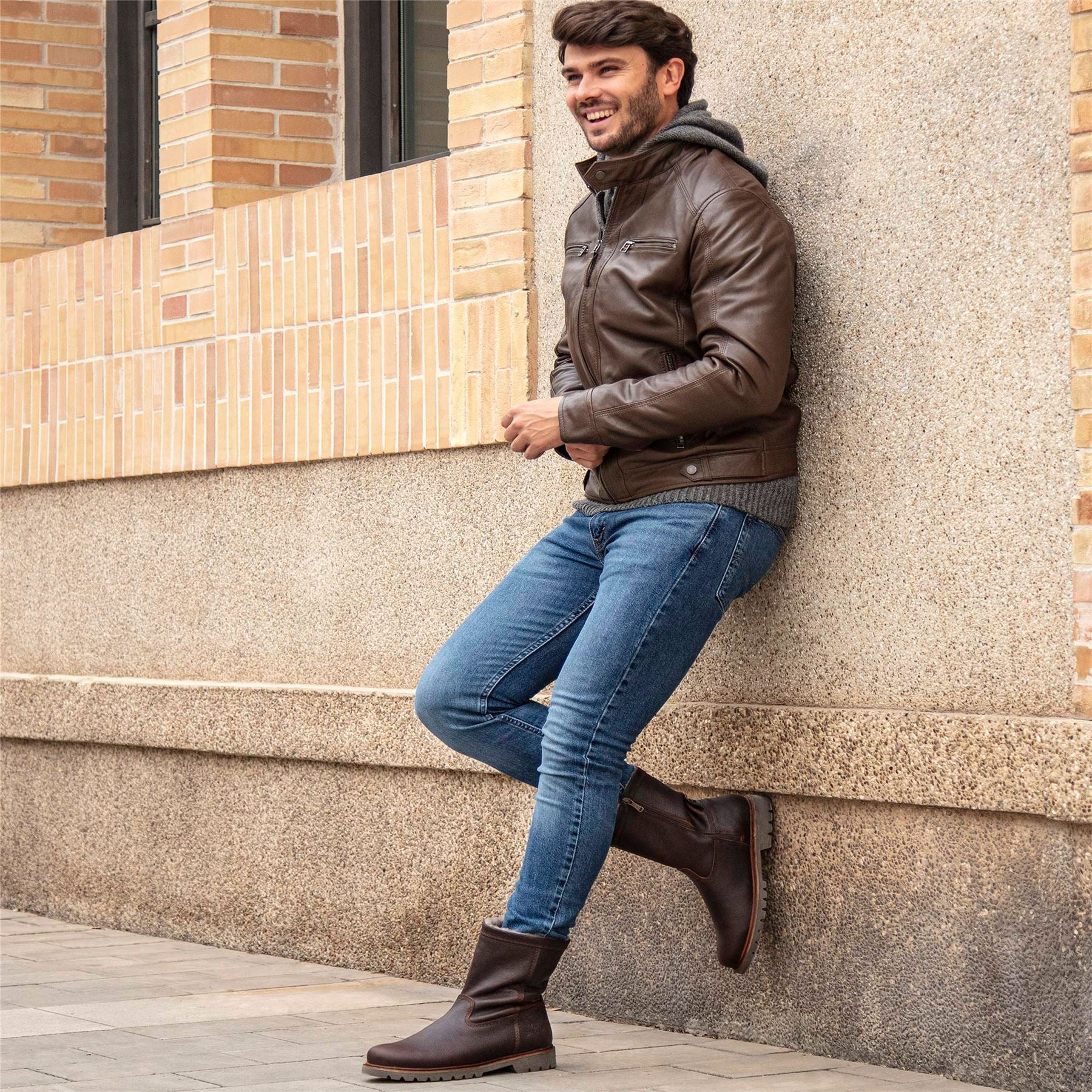 Fedro C10 - Men's Brown Waterproof Leather Biker Boots