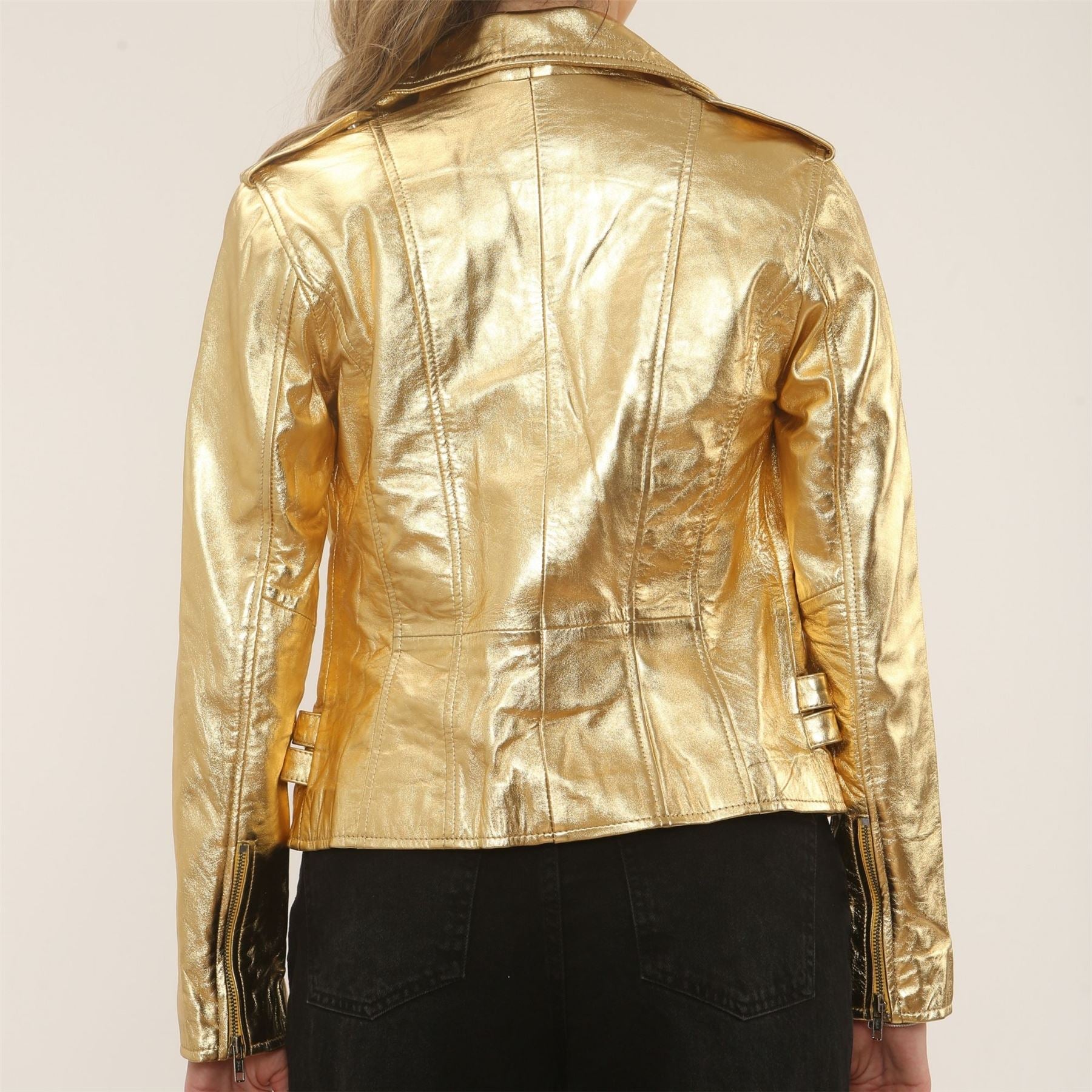 Women's Real Lamb Nappa Leather Vintage Biker Jacket
