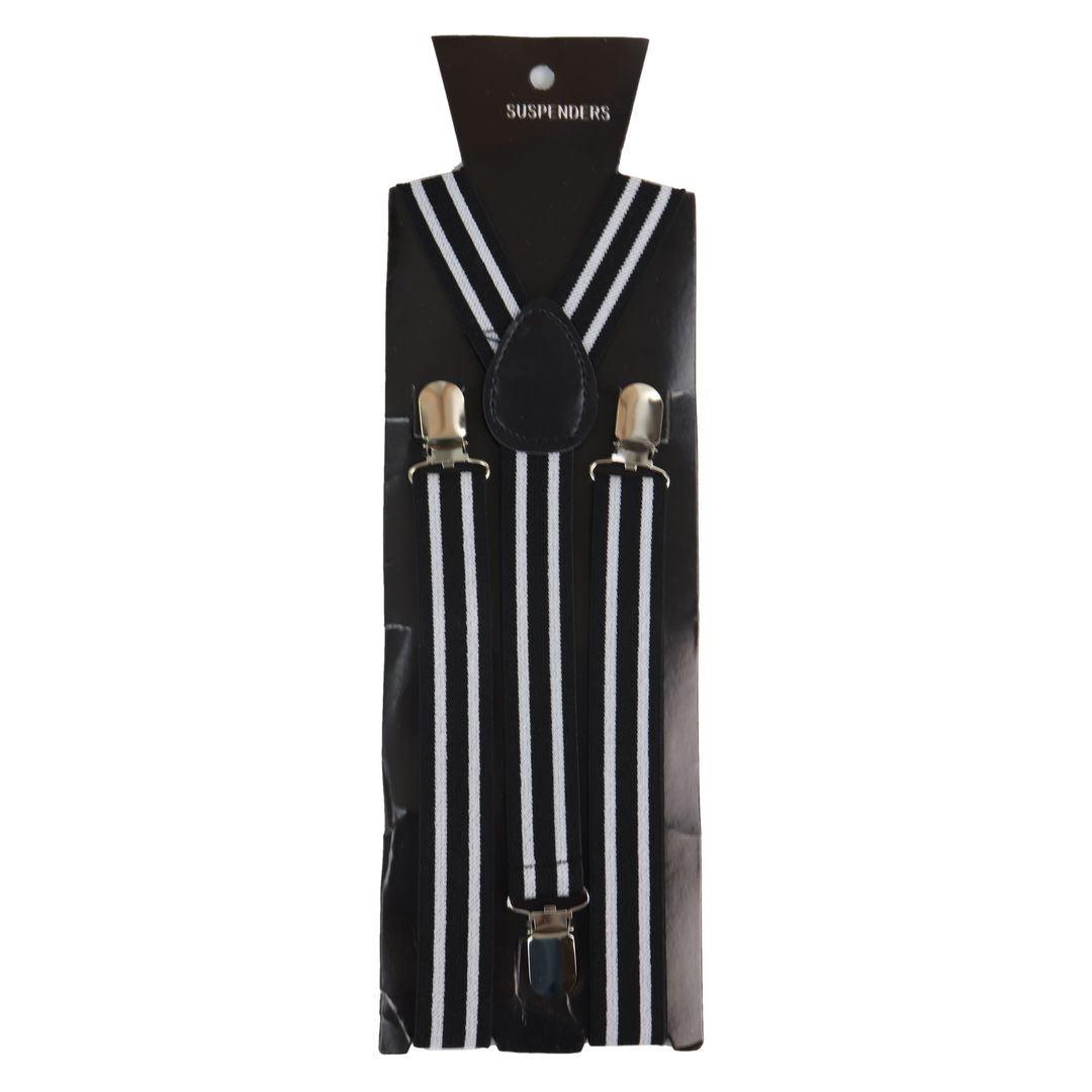 Mens Vintage Check Stripe Trouser Braces Suspenders 1920s Gatsby Peaky Blinders - Knighthood Store