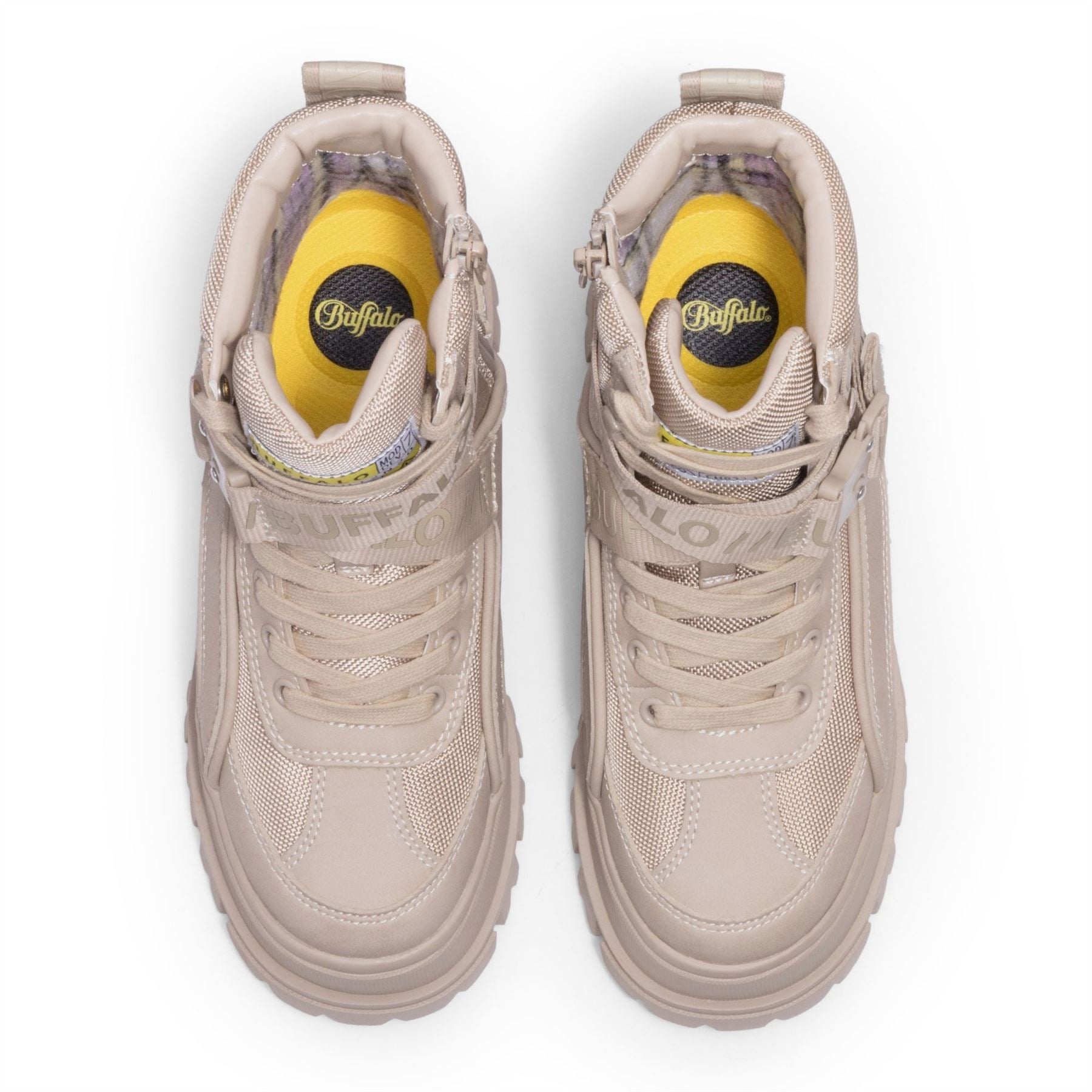 ASPHA COM1 - Women’s Beige Combat Platform Boots