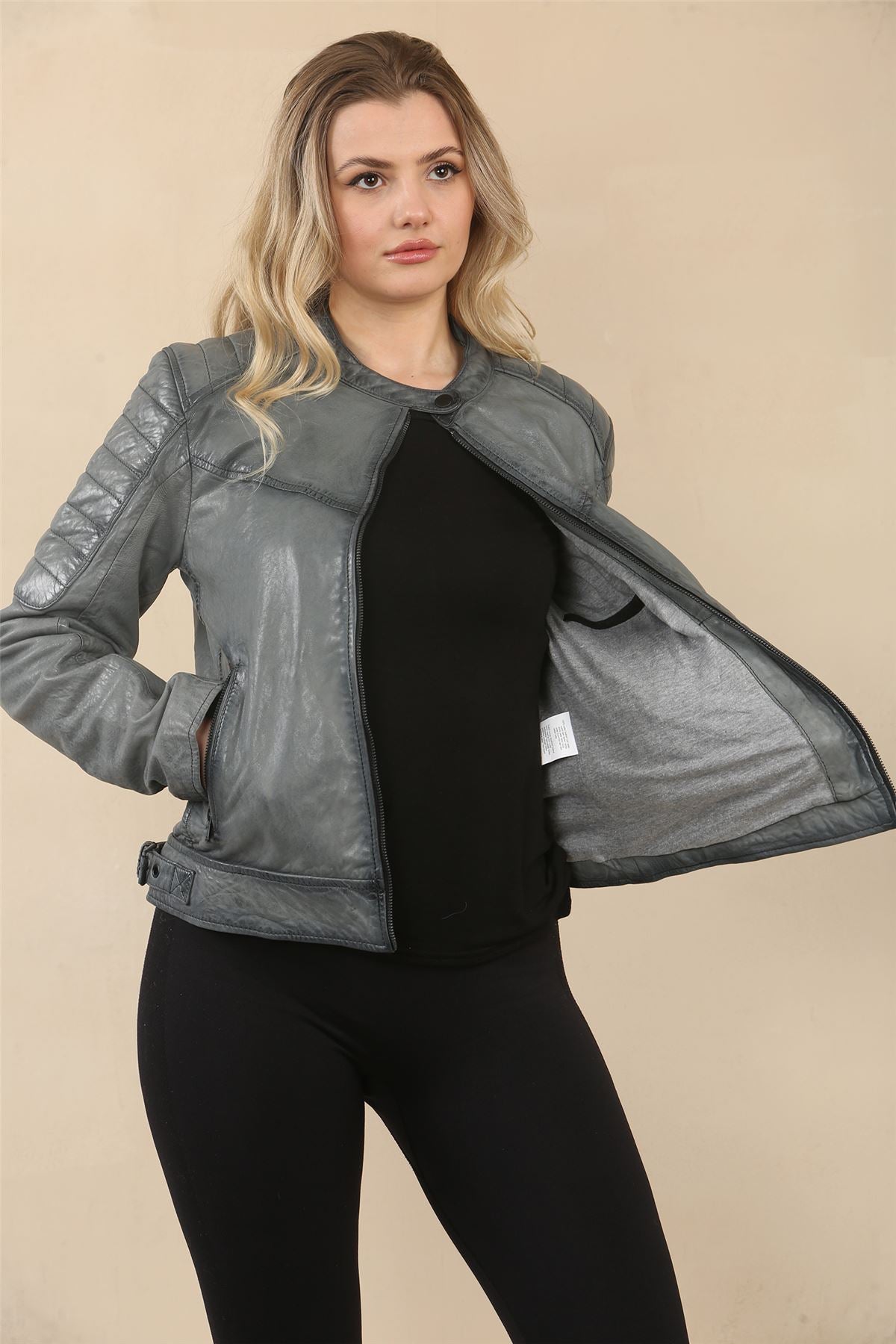 Women's Retro Quilted Leather Biker Jacket