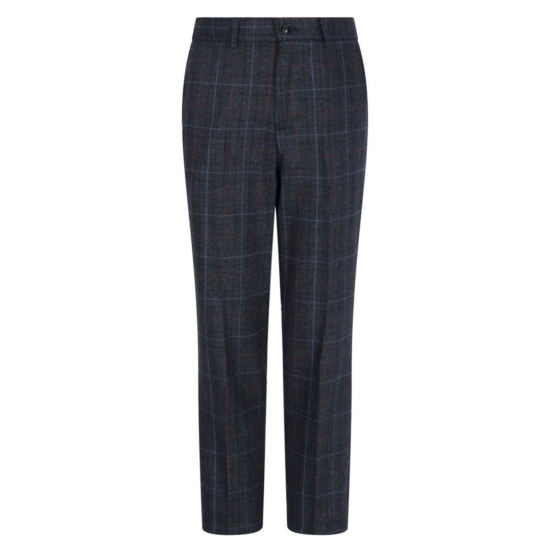 Boys Navy Blue 3 Piece Tweed Suit Herringbone Wine Vintage Retro