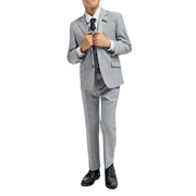Boys Suit Grey 3 Piece Tailored Fit Classic Formal Outfit