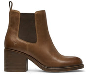 Varsity - Women's Block Heel Leather Chelsea Boots