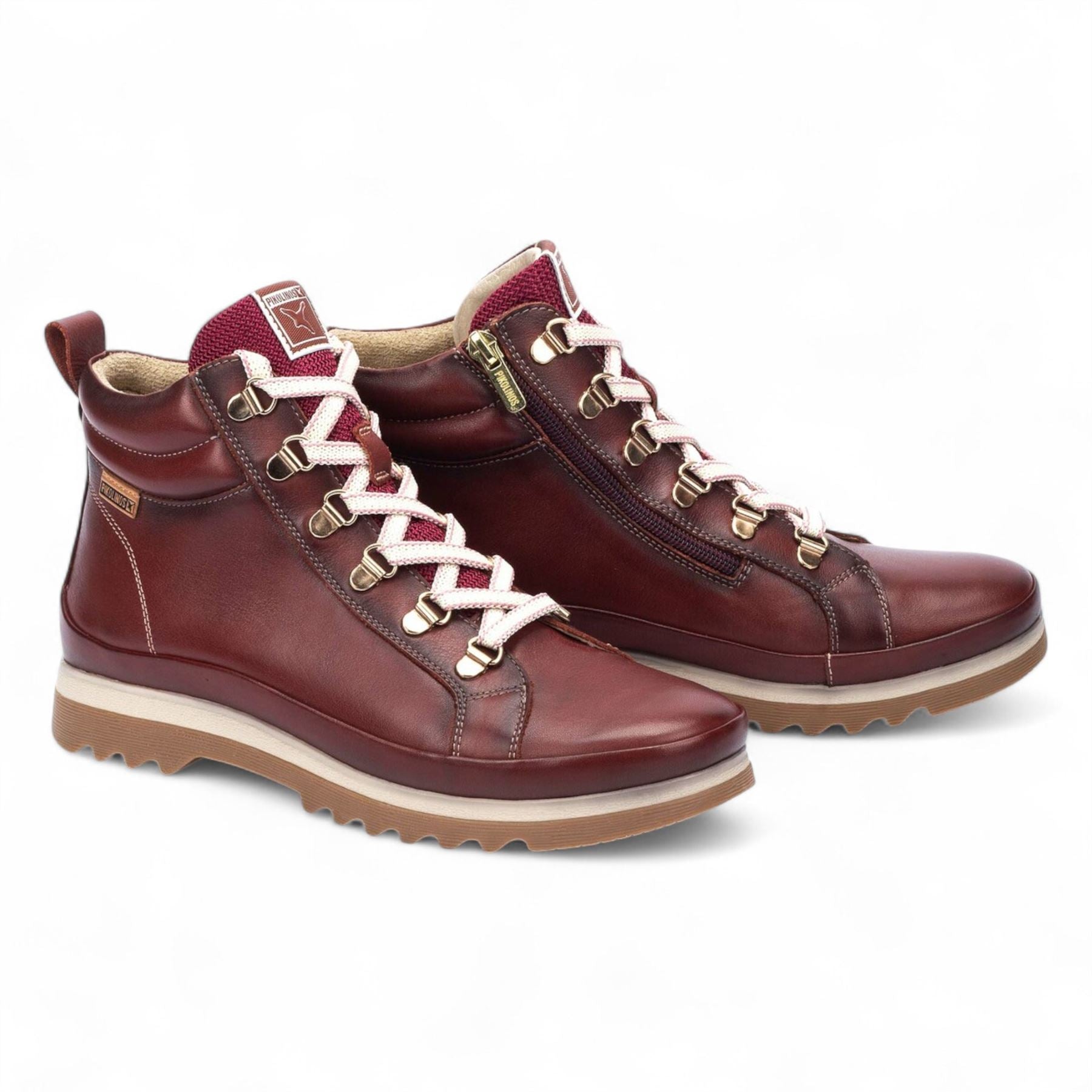 Vigo - Women’s Arcilla Red Leather Ankle Trainers Boots