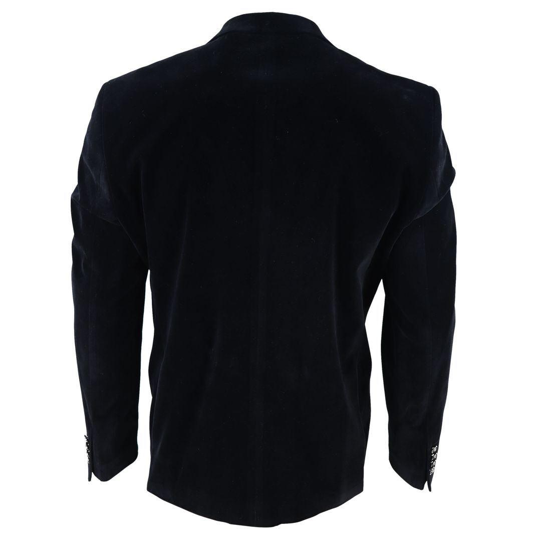 Mens Soft Velvet 1 Button Dinner Jacket Tuxedo Blazer Smart Casual Tailored Fit - Knighthood Store