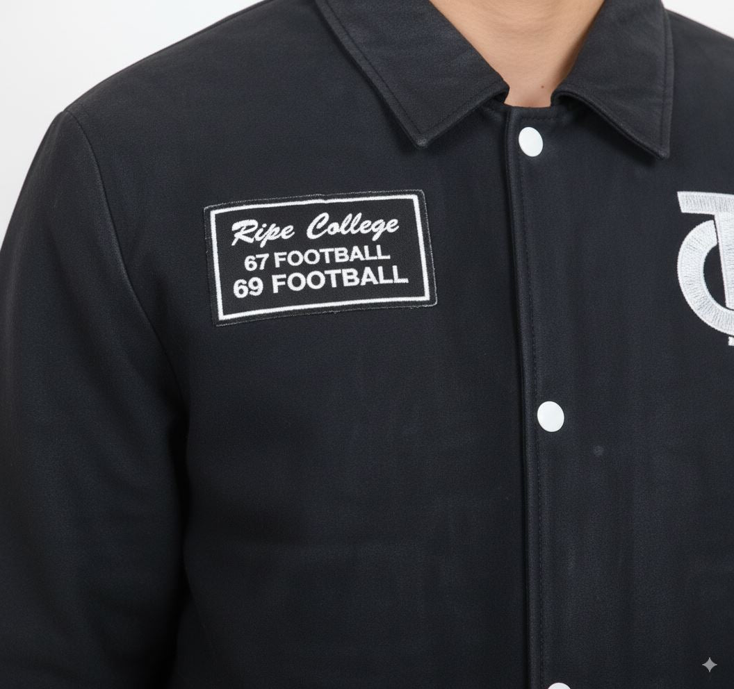 Men's Leather Varsity Letterman Bomber Jacket