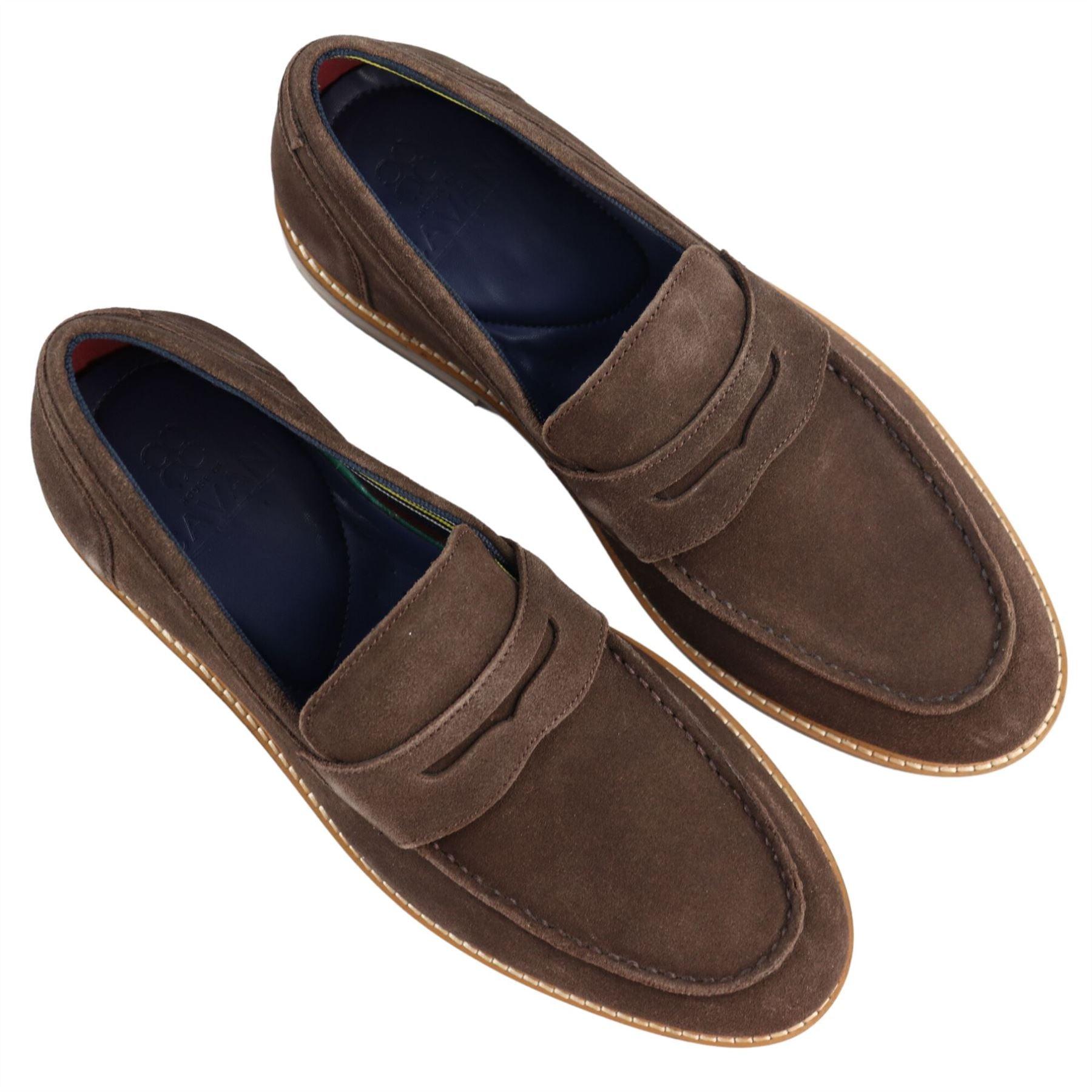 Mens Real Full Suede Slip On Loafers Boat Shoes Smart Casual Classic Comfort Fit - Knighthood Store
