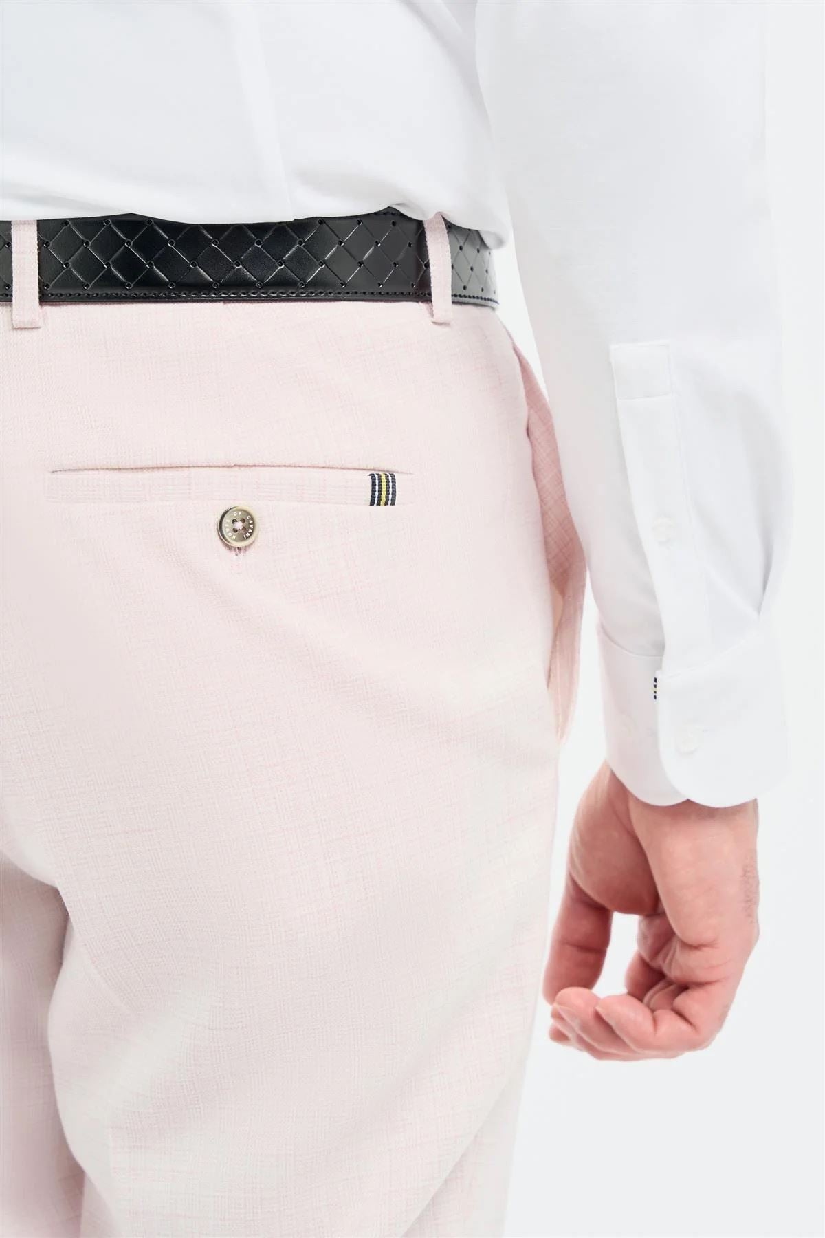 Men's Trousers Pink Tapered Summer Pants