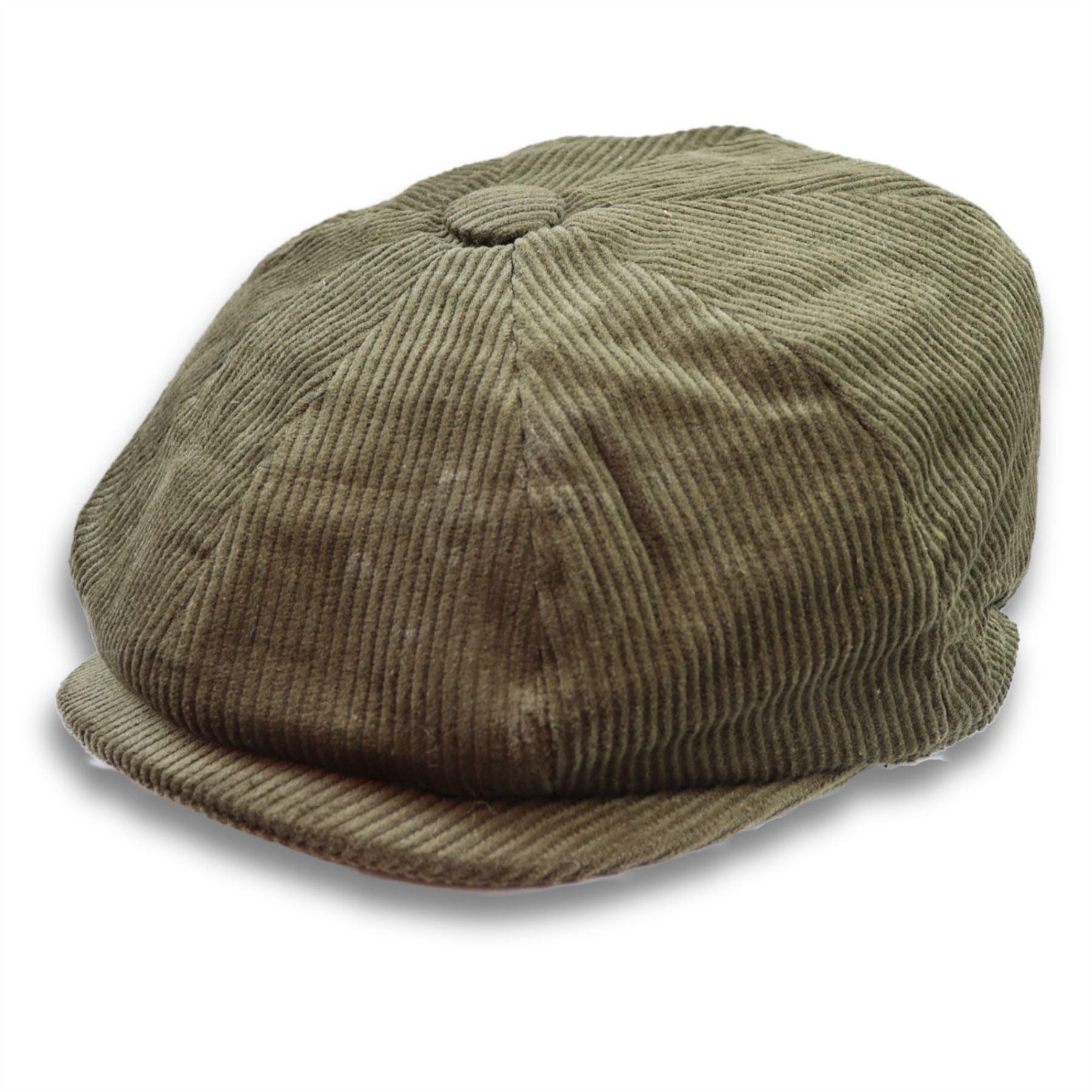 Men's Flat Cap 100% Cotton Corduroy Newsboy Baker Boy Peaked 8 Panel Hat - Knighthood Store