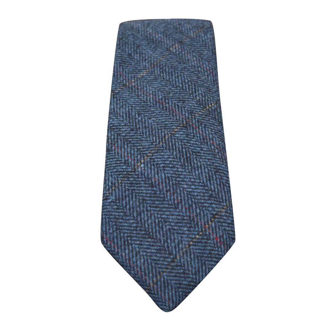 Mens Tweed Herringbone Textured Velvet Marc Darcy Ties Classic Vintage Retro - Knighthood Store