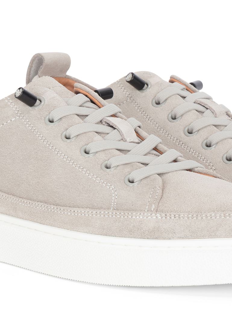Josh - Men's Grey Suede Leather Trainers