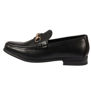 Men's Leather Lined Slip On Gold Buckle Loafers