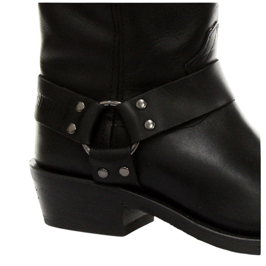 Unisex Real Leather Hi Biker Boots Rock Punk Grinders Buckle Cowboy Riding - Knighthood Store
