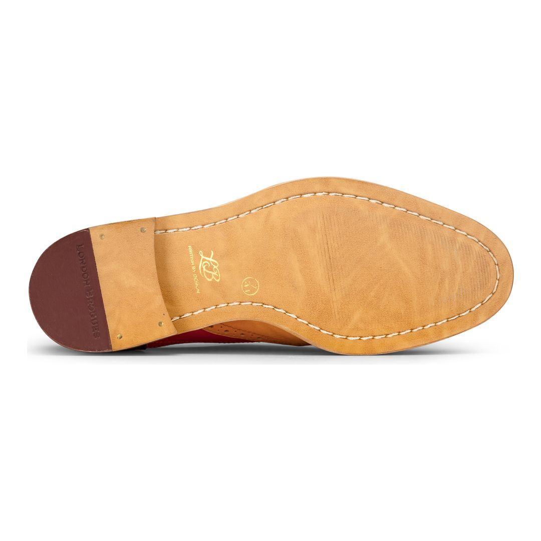 Mens Tan Tweed Olive Leather Gatsby Shoes Vintage Wedding Office Classic - Knighthood Store