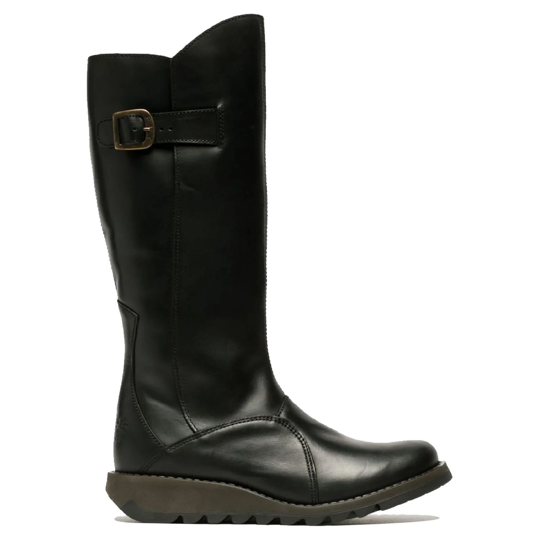 MOL2 - Women's Wedge Heel Knee High Leather Boots