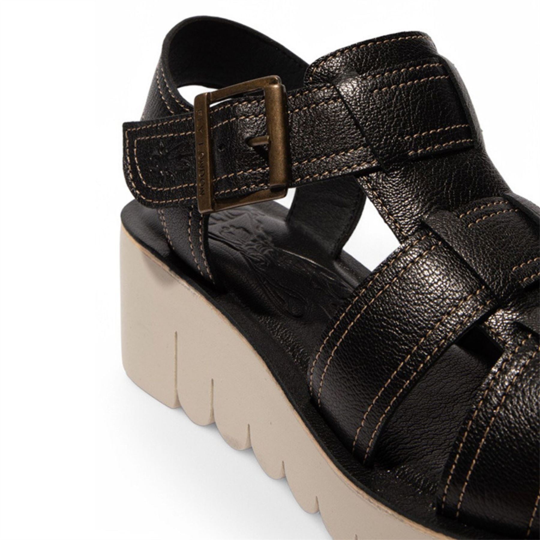 YUDD236FLY - Women's Wedge Heel Leather Sandals