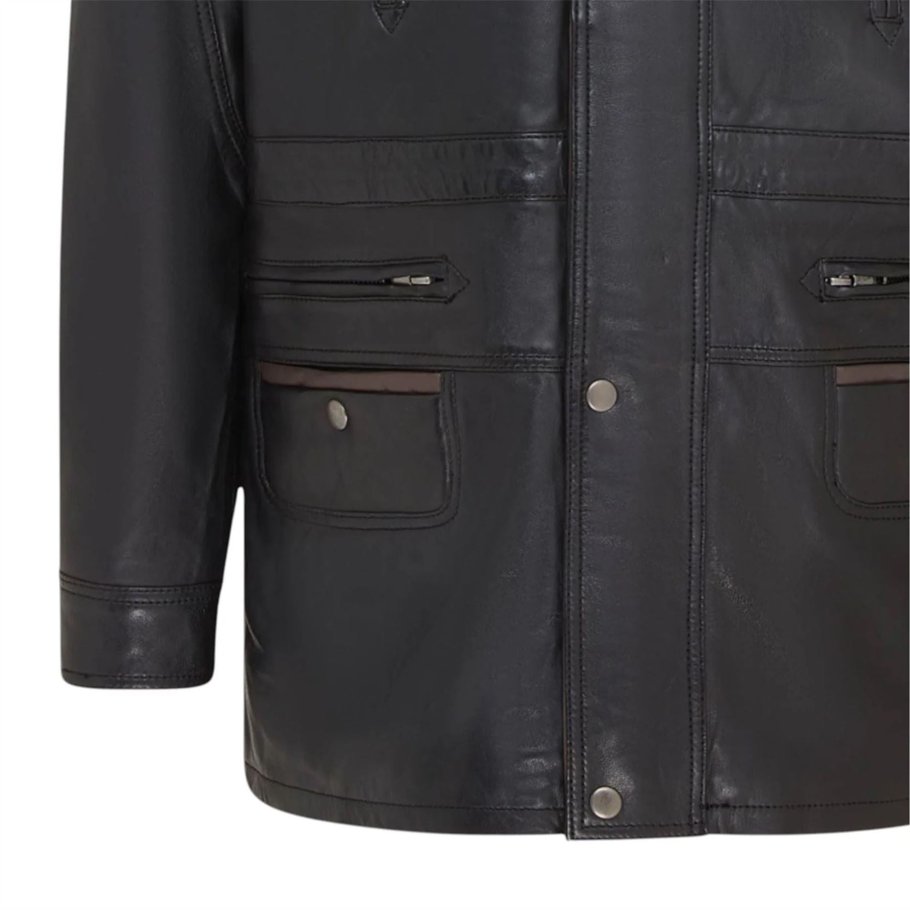 Men's Lambskin Leather Mid Length Jacket