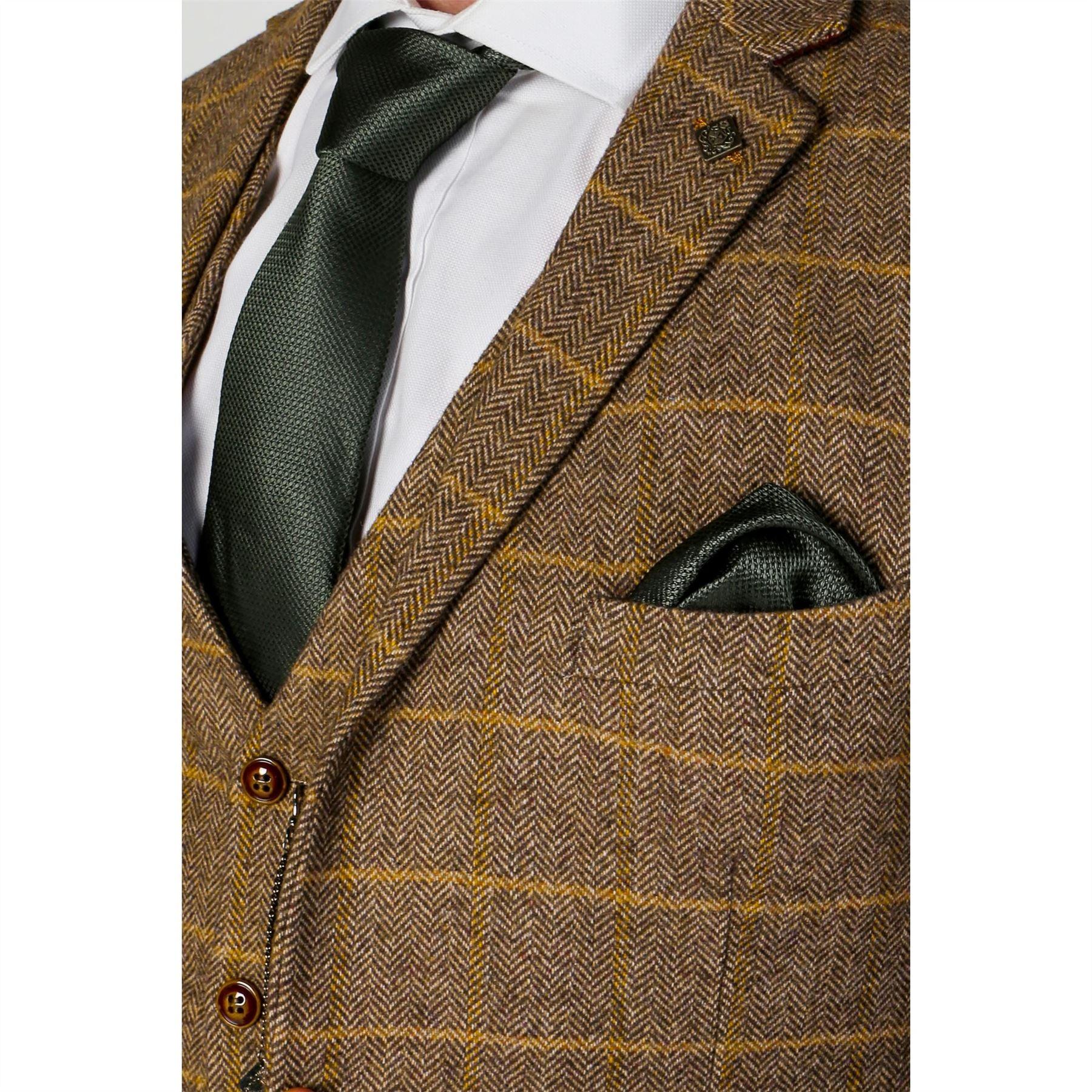 Men's Brown Blazer Tweed Herringbone Wool Blend Sport Coat - Knighthood Store