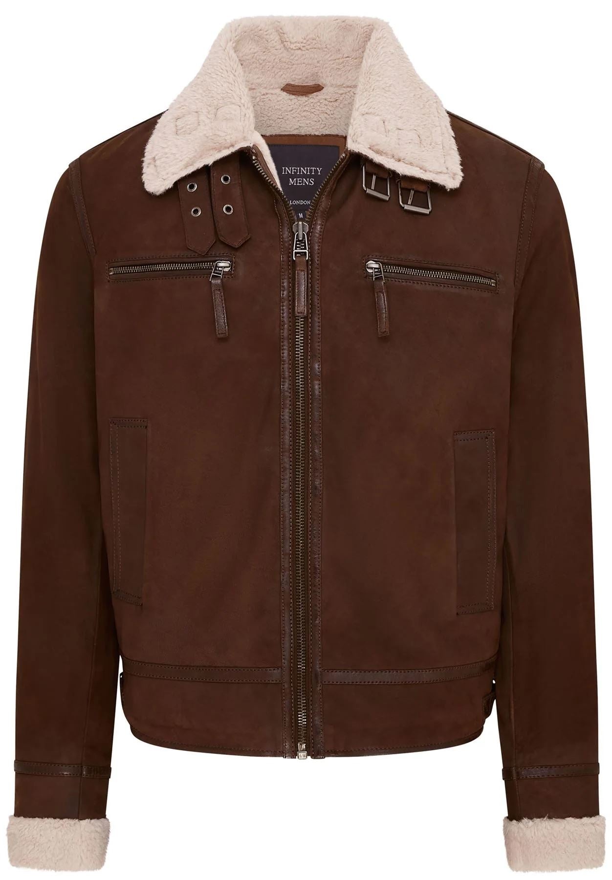 Men's Suede Pilot Aviator Leather Jacket