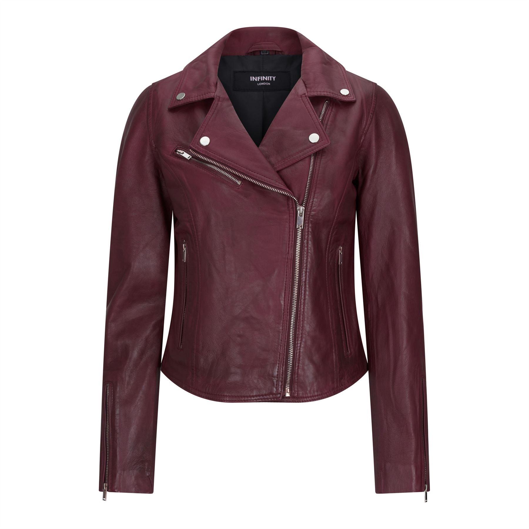 Womens Real Leather Biker Jacket Cross Zip Soft Slim Fit Brando Tan Brown Black Red Yellow - Knighthood Store