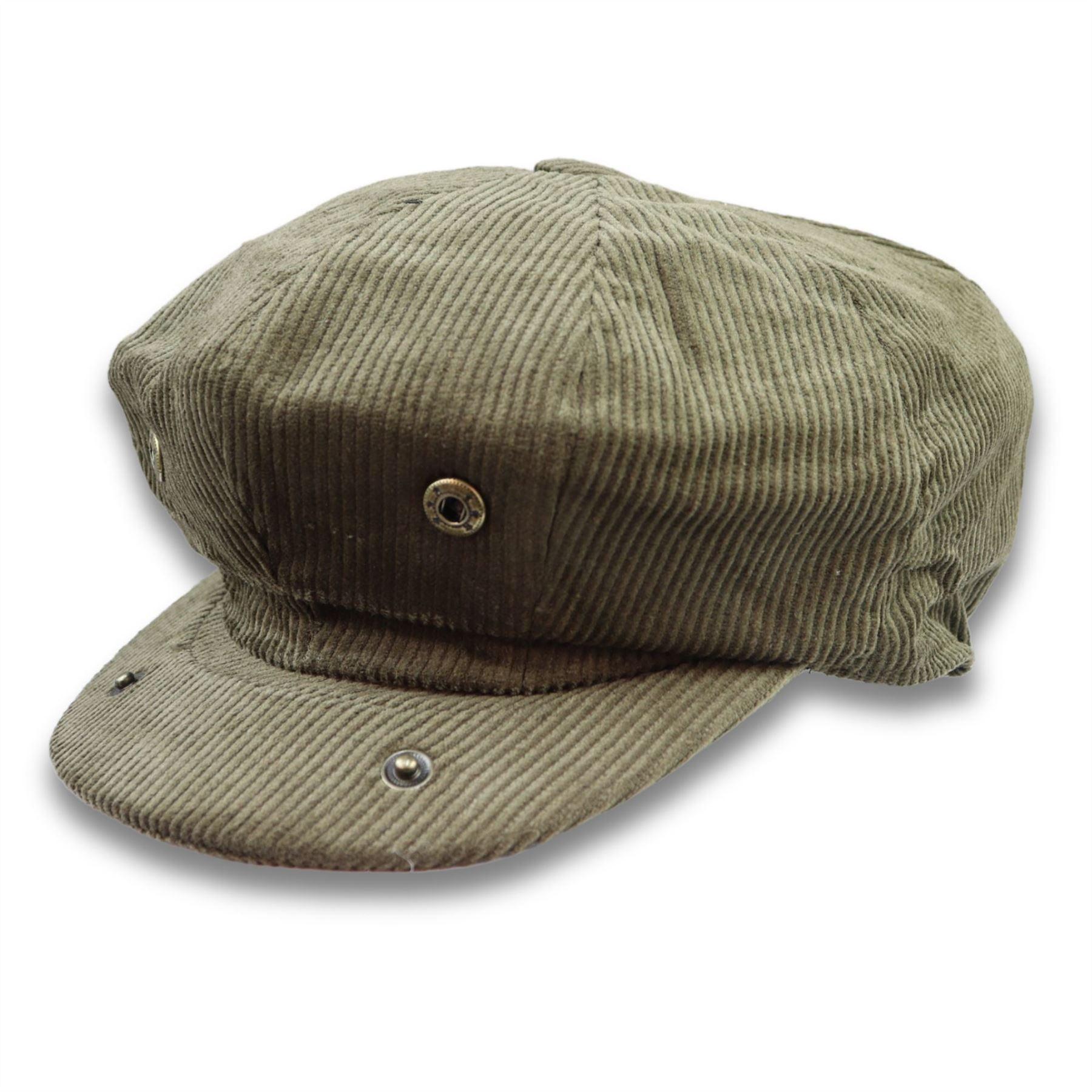 Men's Flat Cap 100% Cotton Corduroy Newsboy Baker Boy Peaked 8 Panel Hat - Knighthood Store