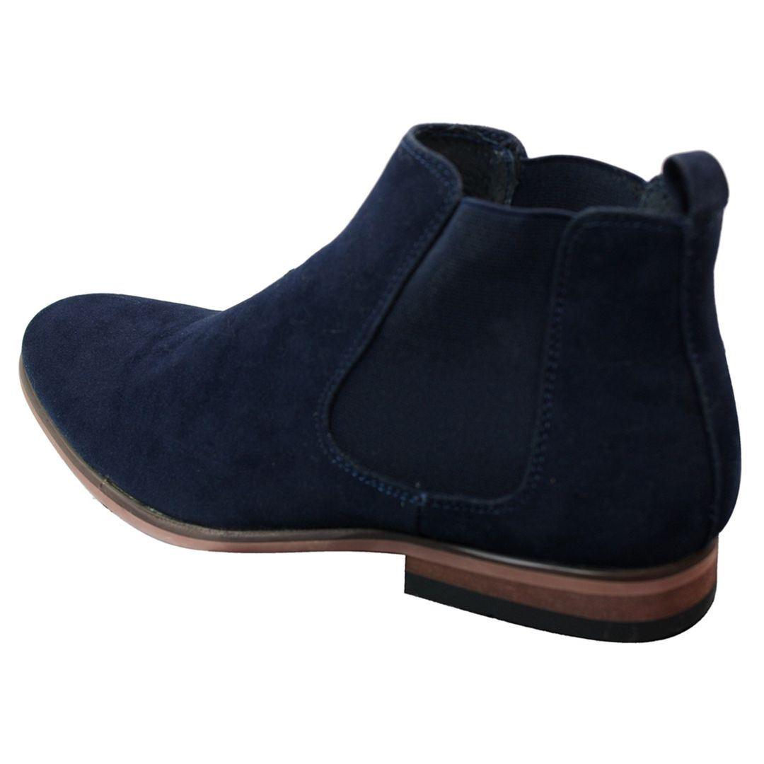 Mens Italian Suede Slip On Ankle Boots Smart Casual Desert Chelsea Dealer - Knighthood Store