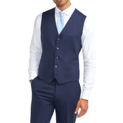 Men's Navy Blue Waistcoat Wool Formal Suit Vest