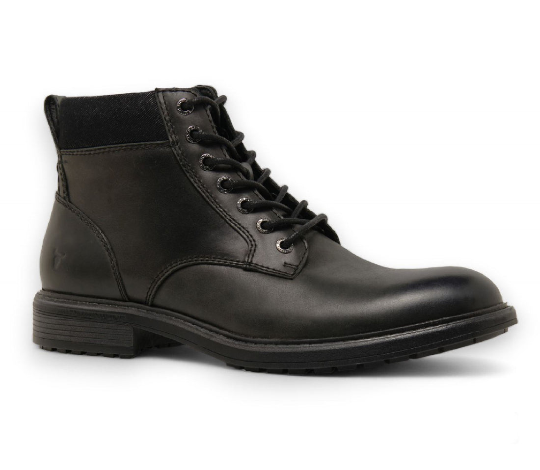 Beau - Men's Black Lace Up Side Zip Leather Chelsea Boots