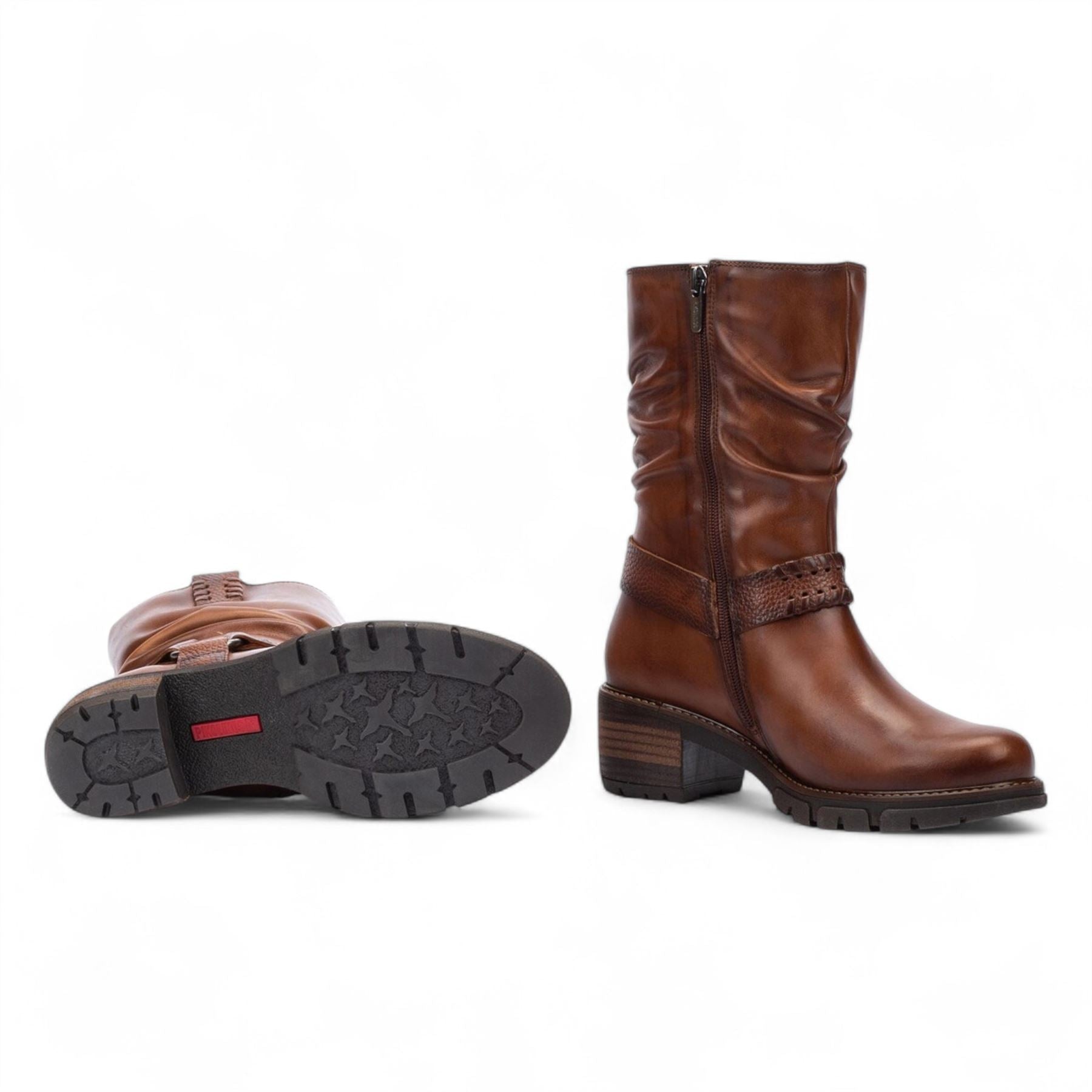 San Sebastian - Women's Brown Mid-Calf Tall Ankle Boots