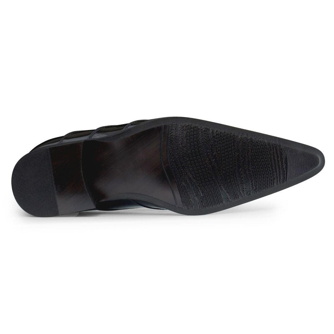 Mens Metal Toe Pointed Shoes Suede Leather Patent Laced Cowboy Italian Dancing - Knighthood Store