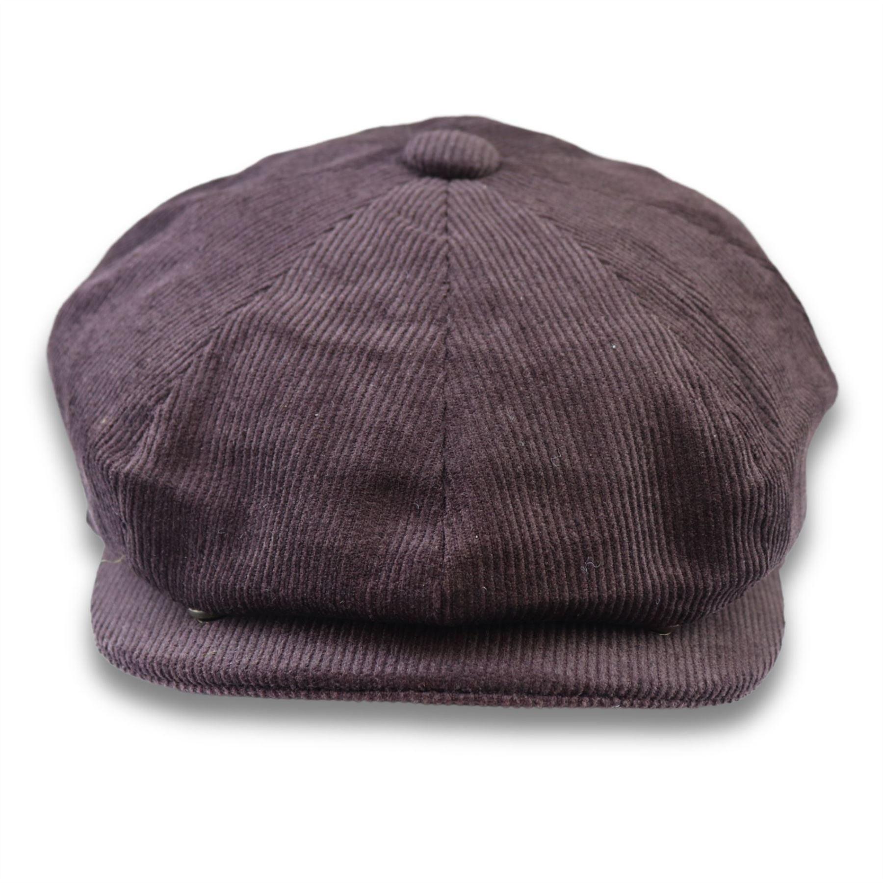 Men's Flat Cap 100% Cotton Corduroy Newsboy Baker Boy Peaked 8 Panel Hat - Knighthood Store