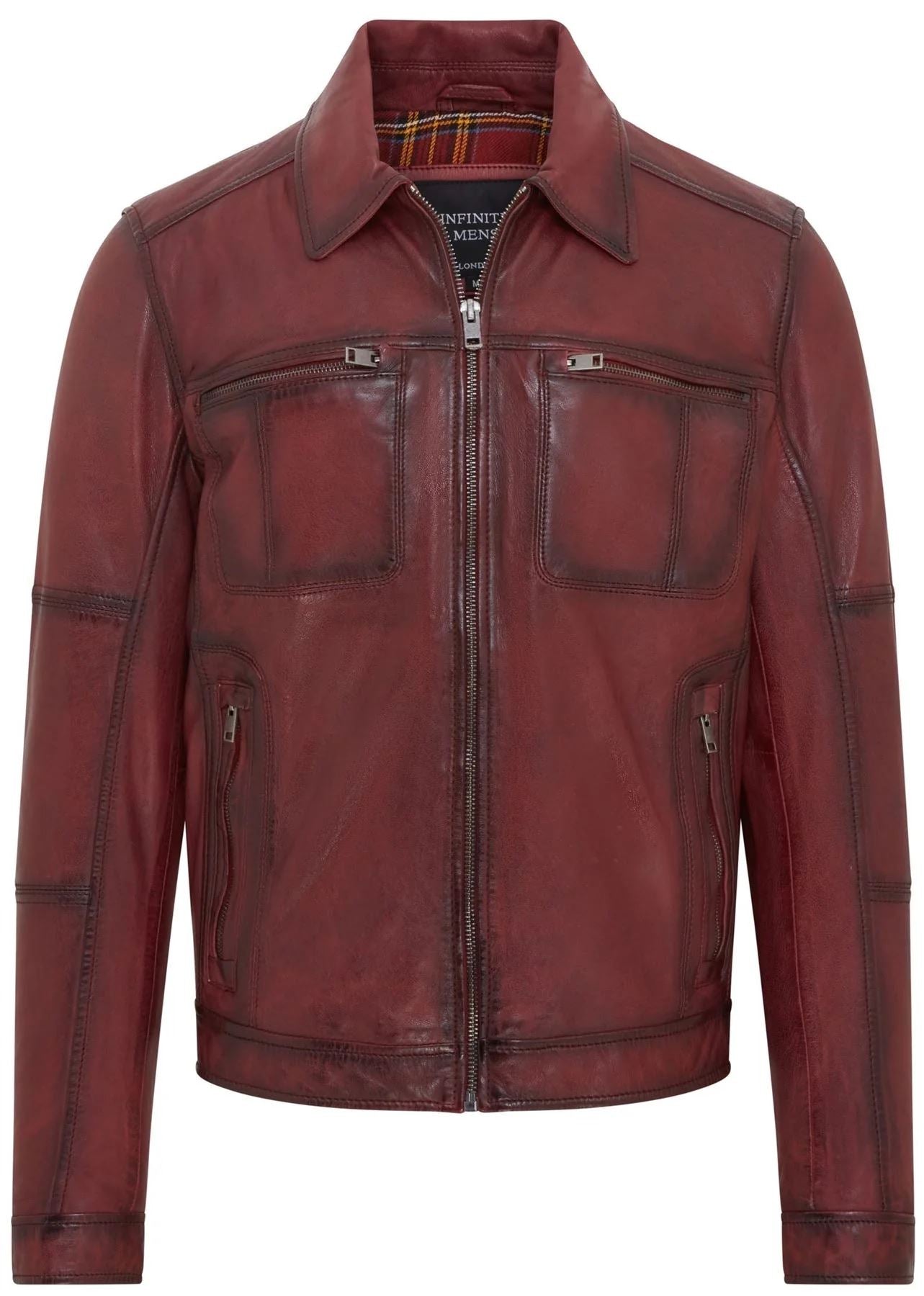 Men's Classic Collar Leather Biker Jacket