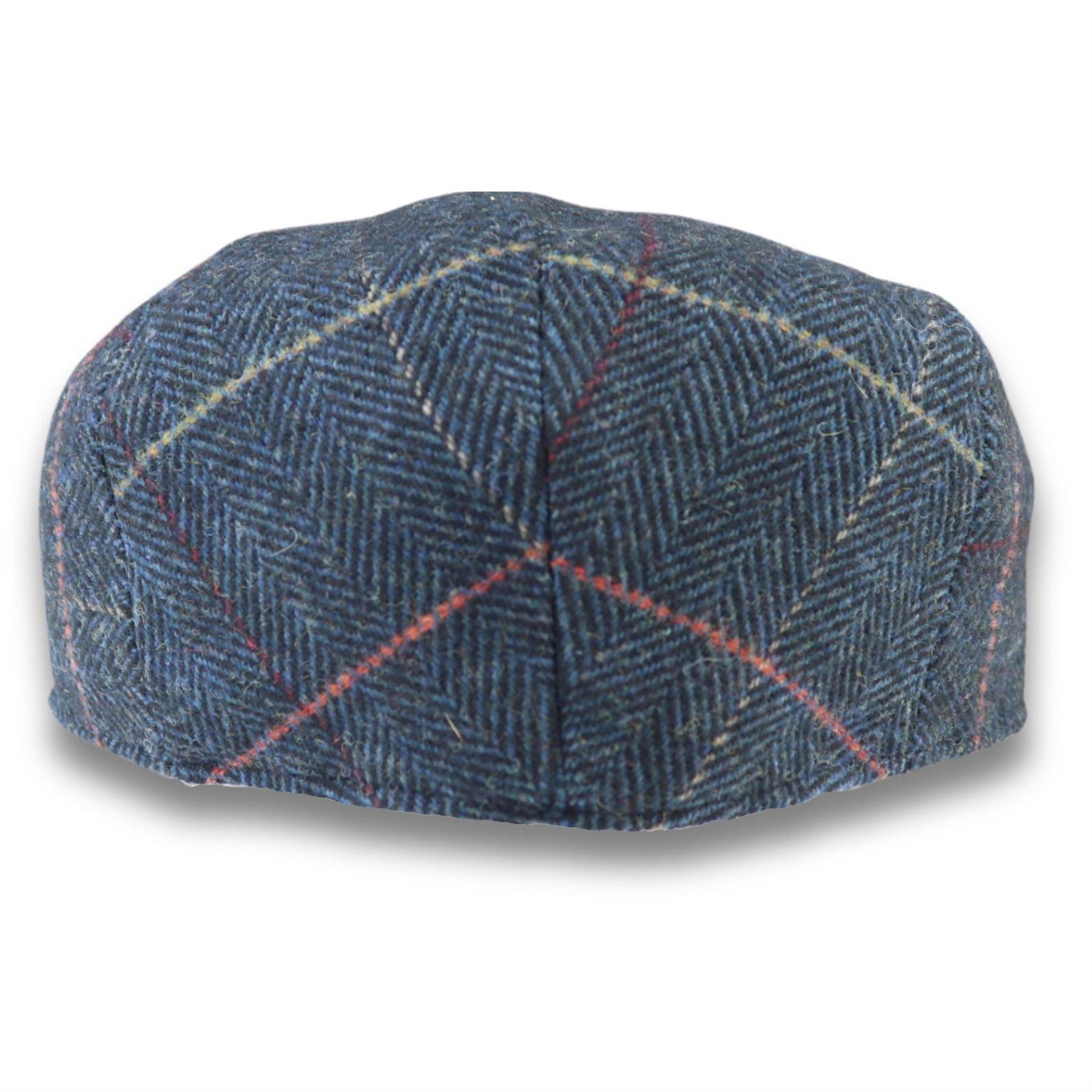 Men's Flat Cap Wool Blend Tweed Herringbone Check Gatsby Ivy Del Boy Newsboy Hat - Knighthood Store
