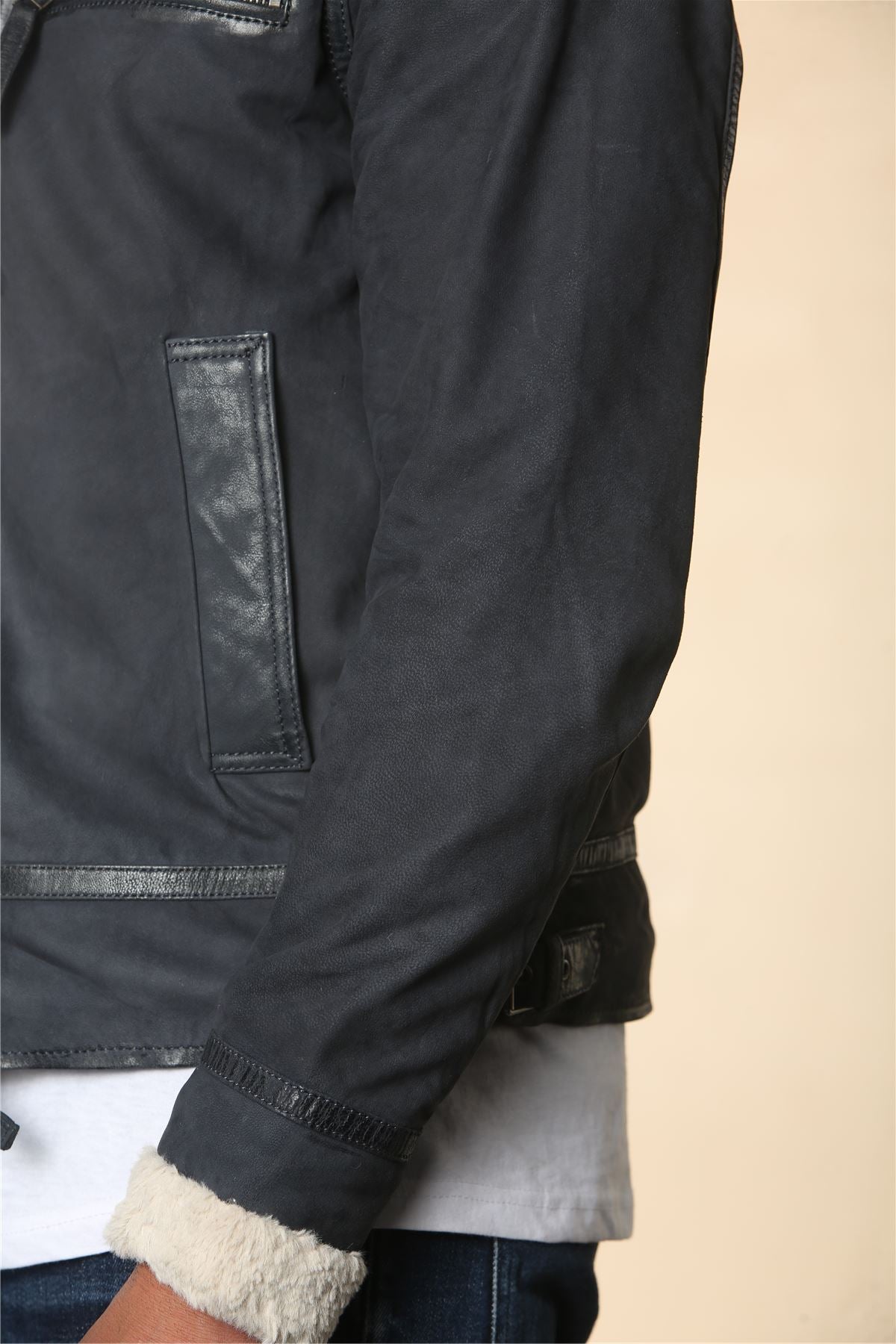 Men's Suede Pilot Aviator Leather Jacket