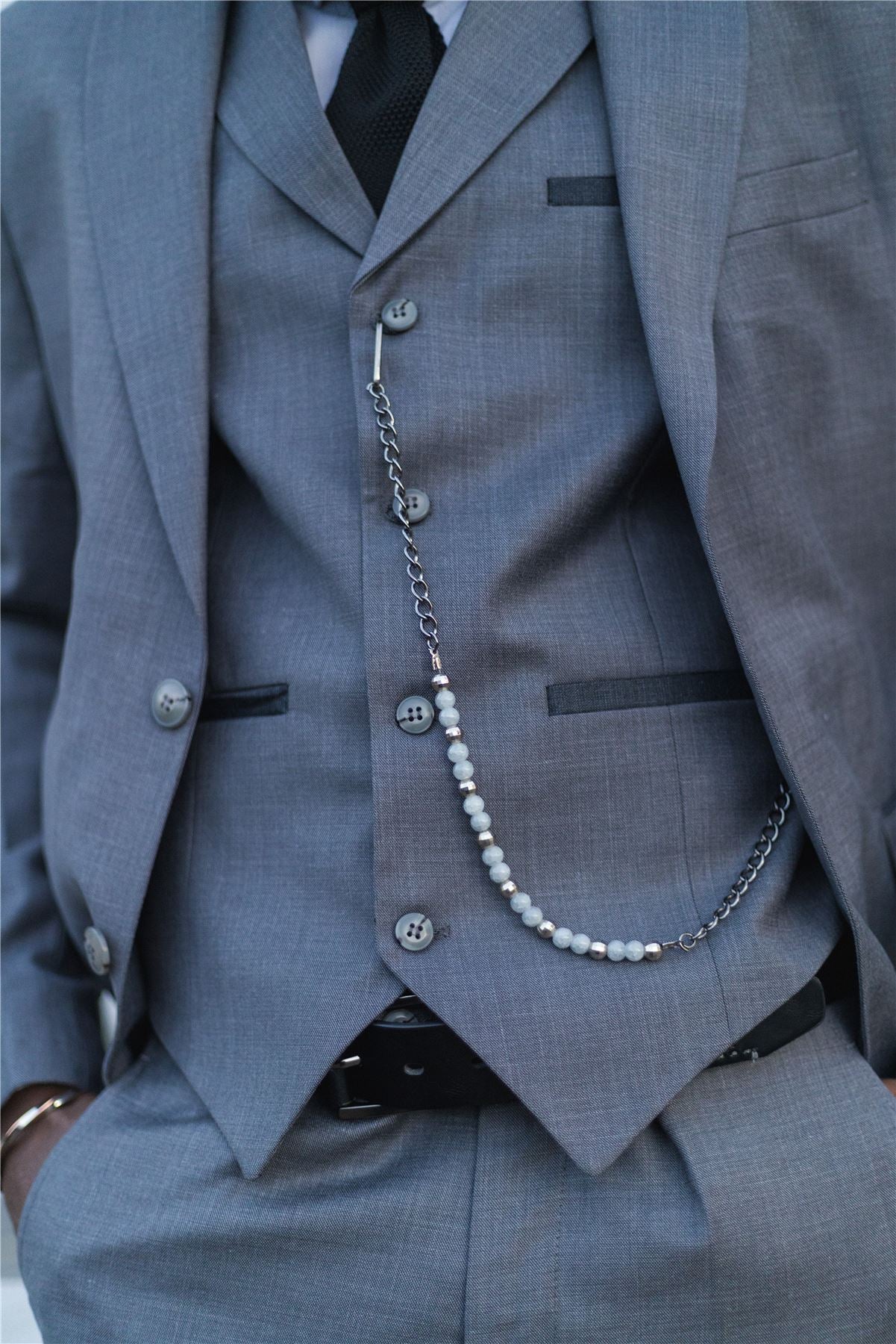 TruClothing James Men 3 Piece Grey Suit