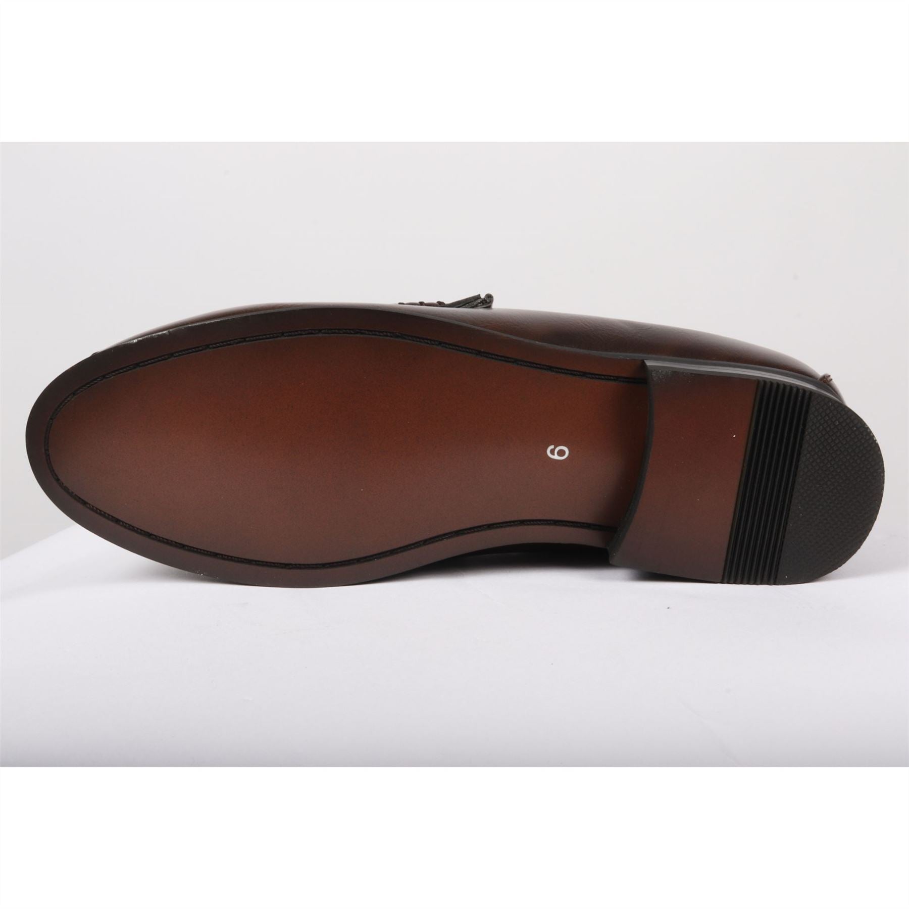 Men's Leather Lined Slip On Gold Buckle Loafers